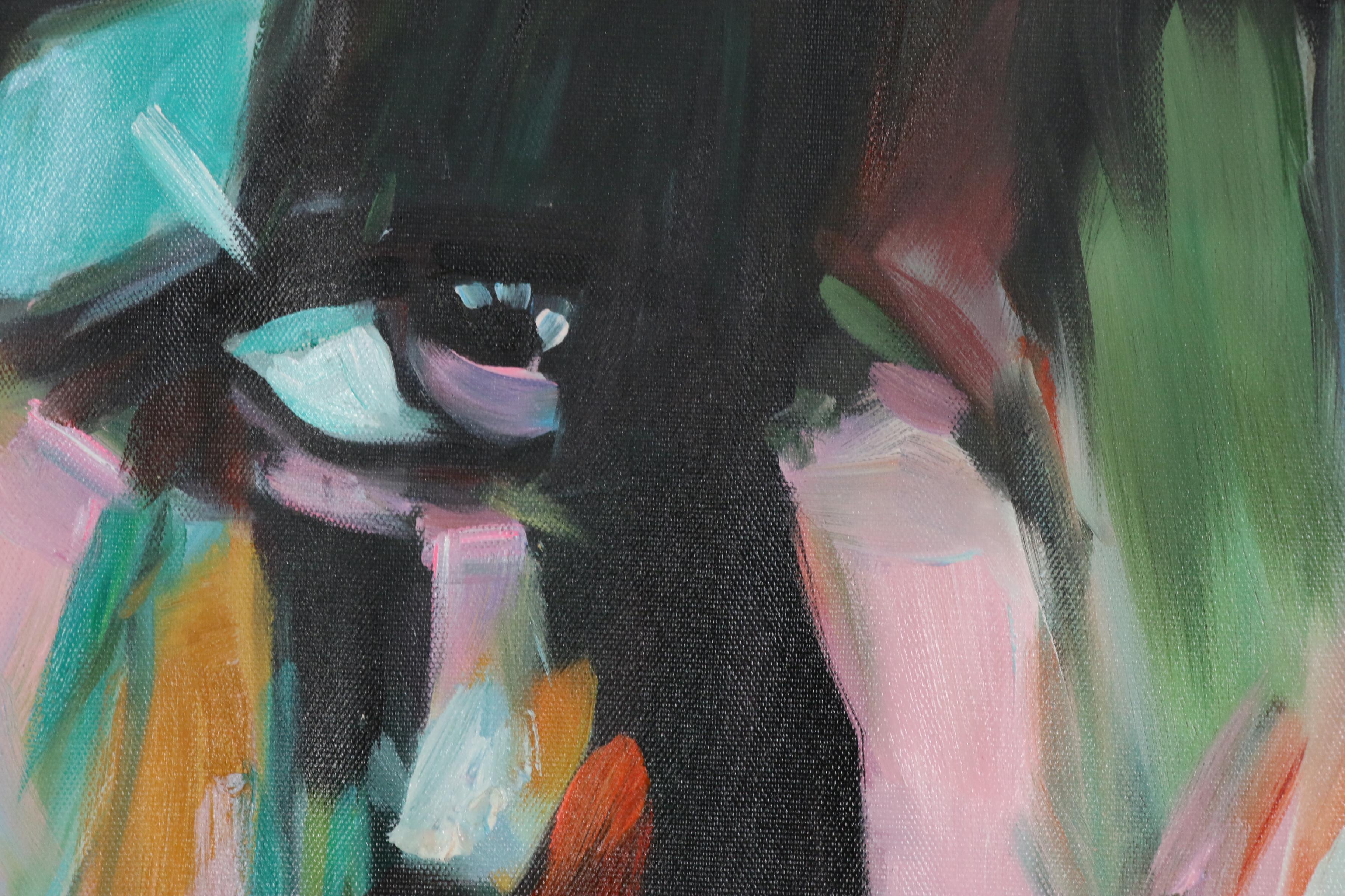 Oil Painting over Giclée after Françoise Nielly "Untitled 603"