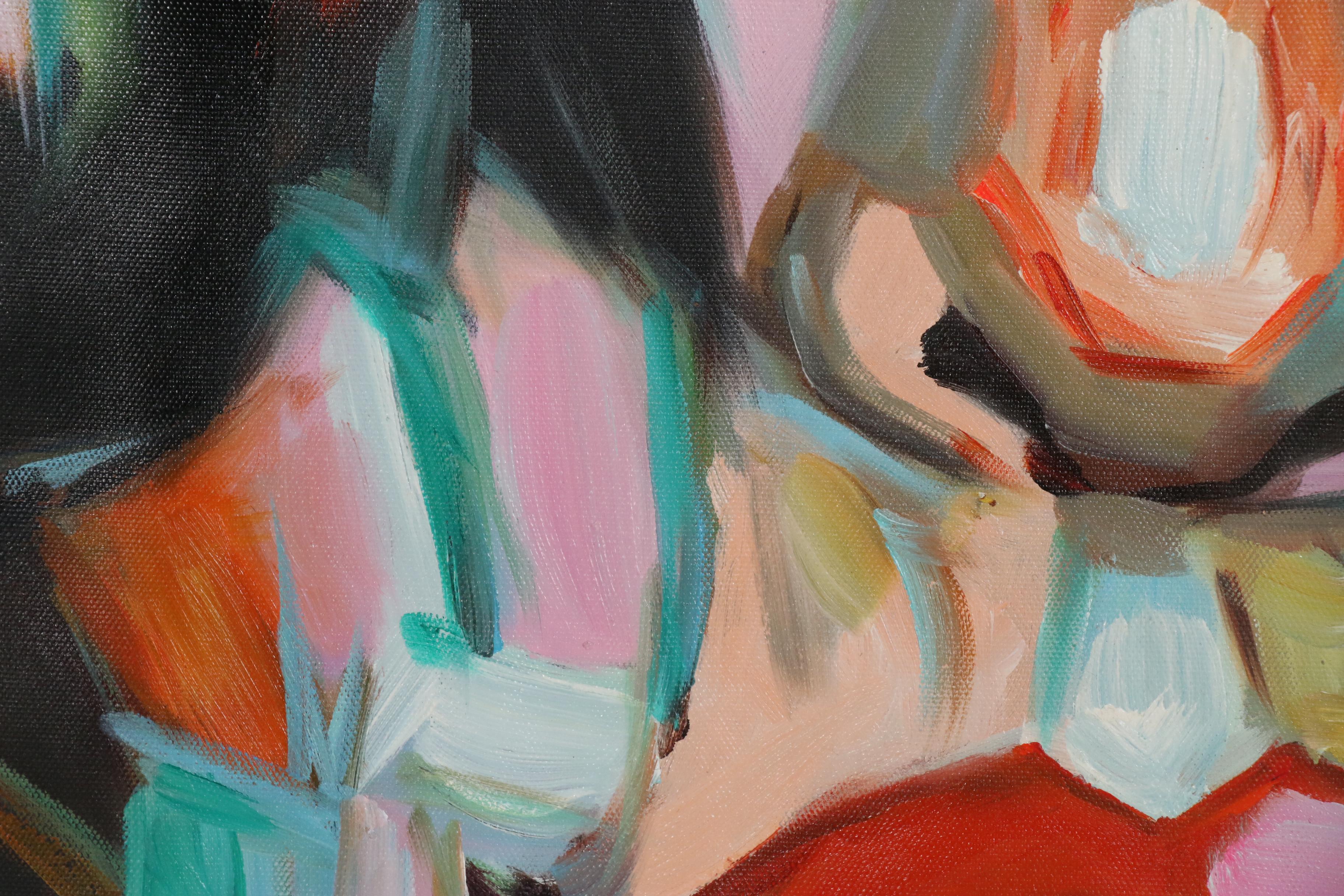 Oil Painting over Giclée after Françoise Nielly "Untitled 603"