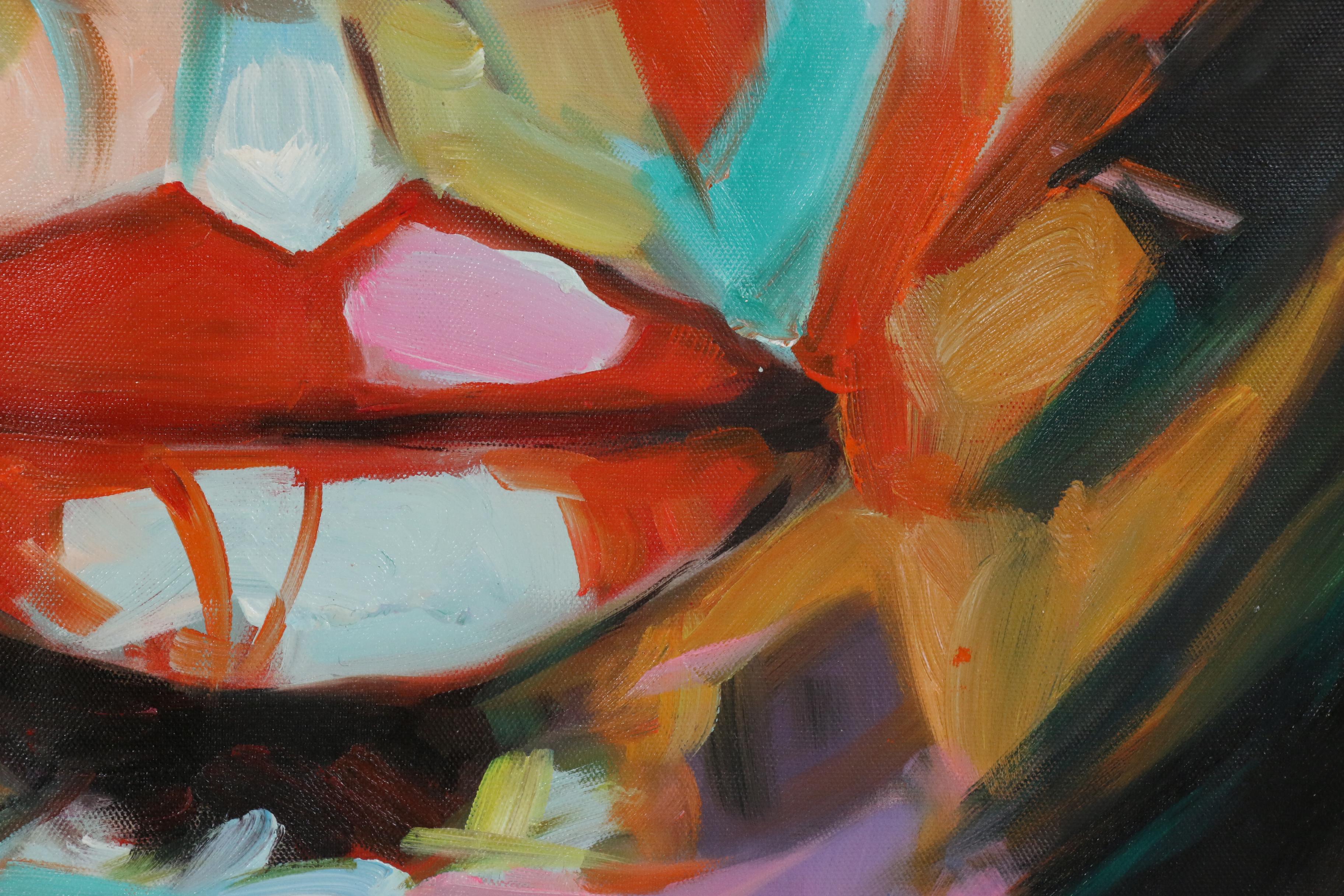 Oil Painting over Giclée after Françoise Nielly "Untitled 603"