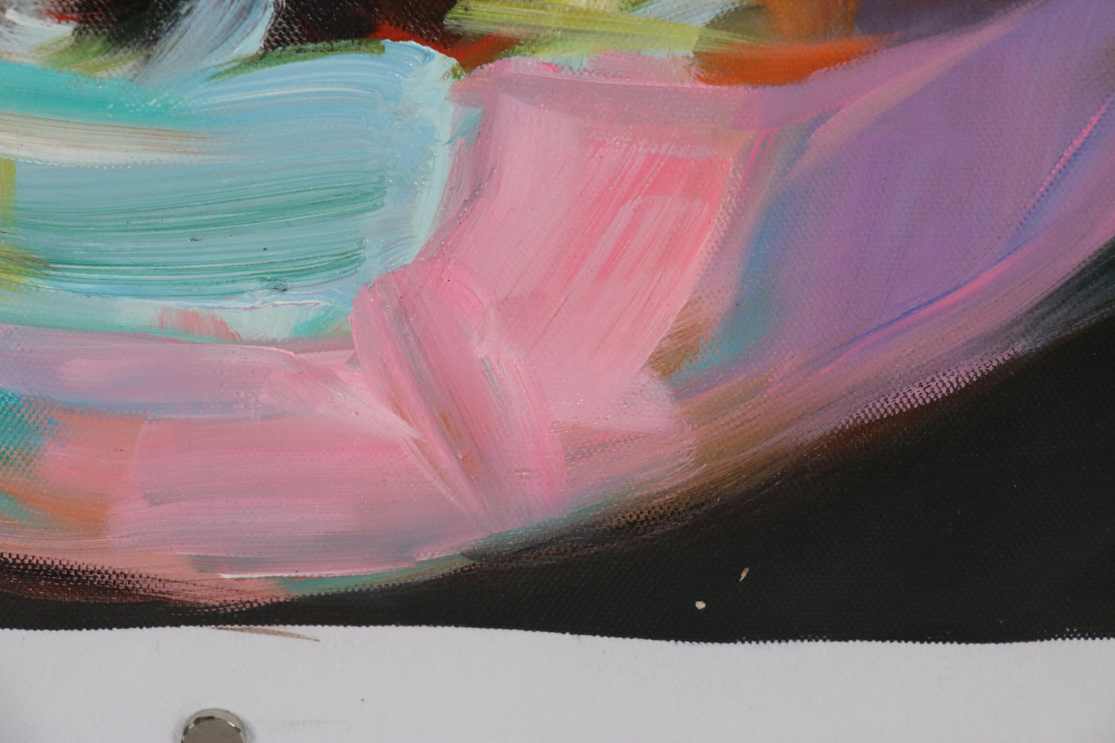 Oil Painting over Giclée after Françoise Nielly "Untitled 603"