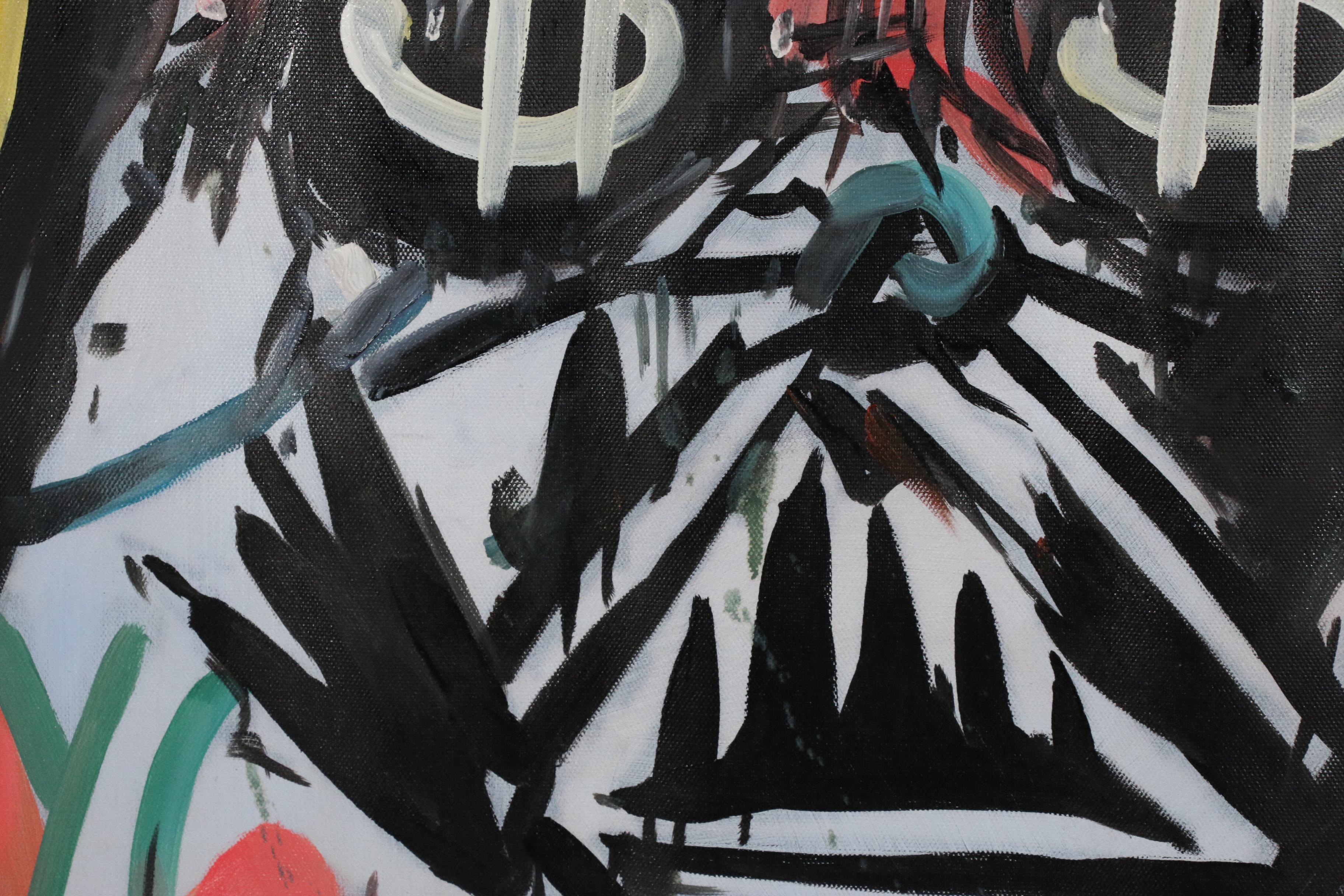 Oil Painting over Giclée after Alec Monopoly of Street Art Darth Vader