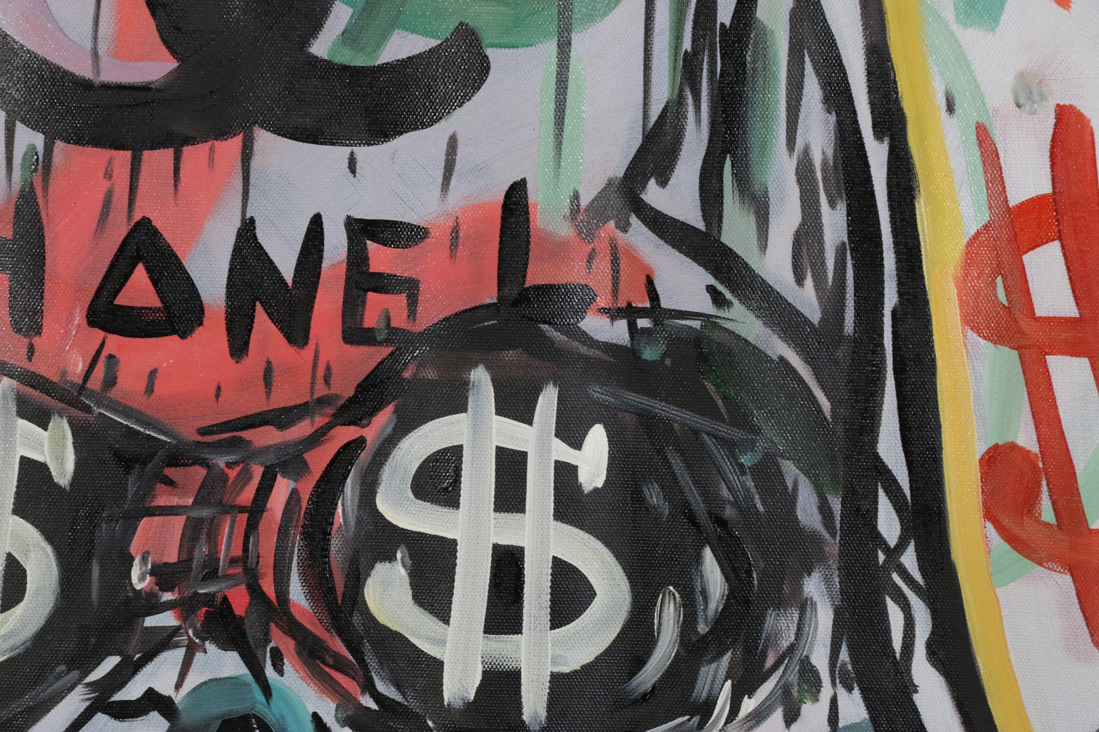 Oil Painting over Giclée after Alec Monopoly of Street Art Darth Vader