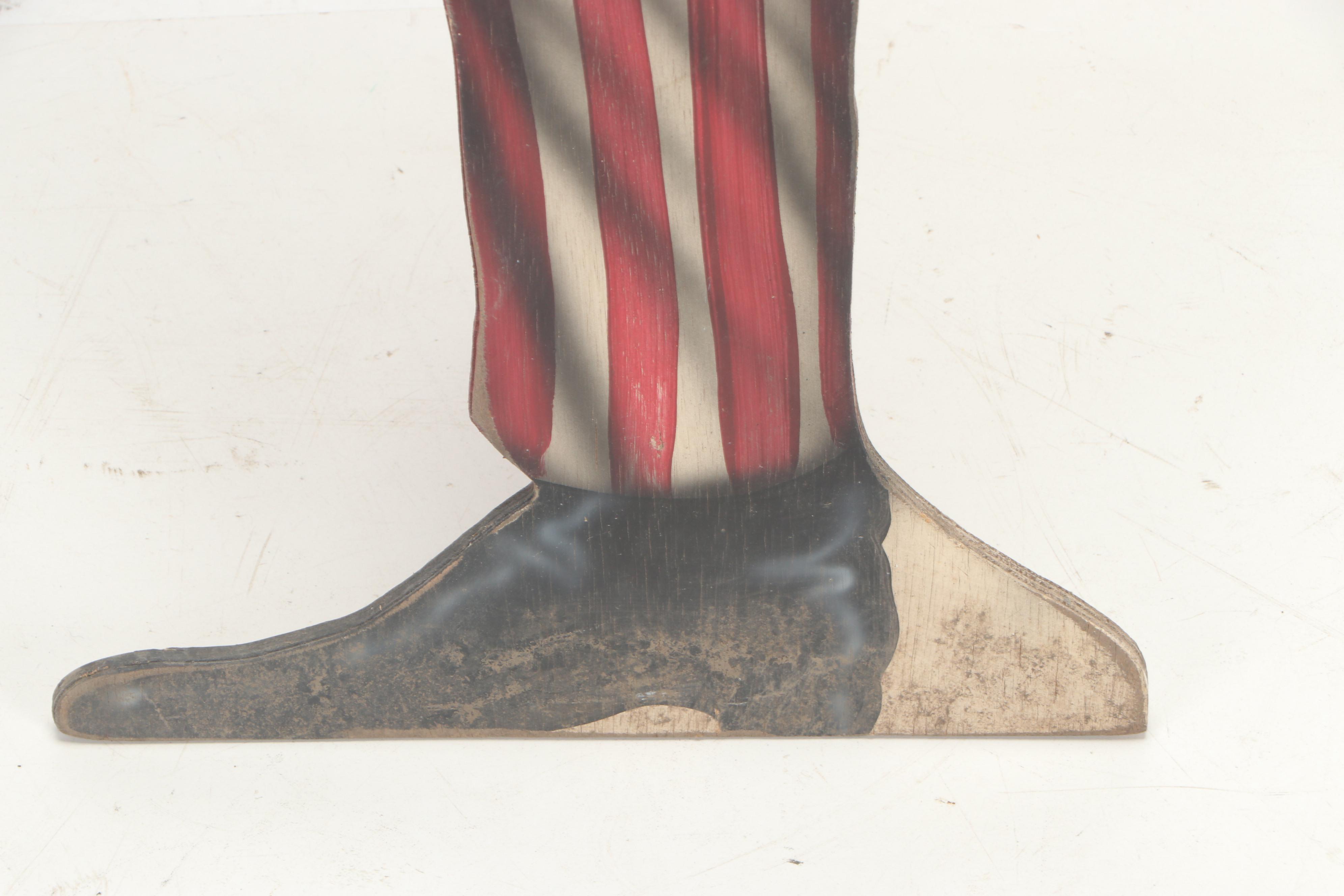 Bonnie Barrett of Boardwalk Studios Hand Painted Wood Cut-Out of Uncle Sam