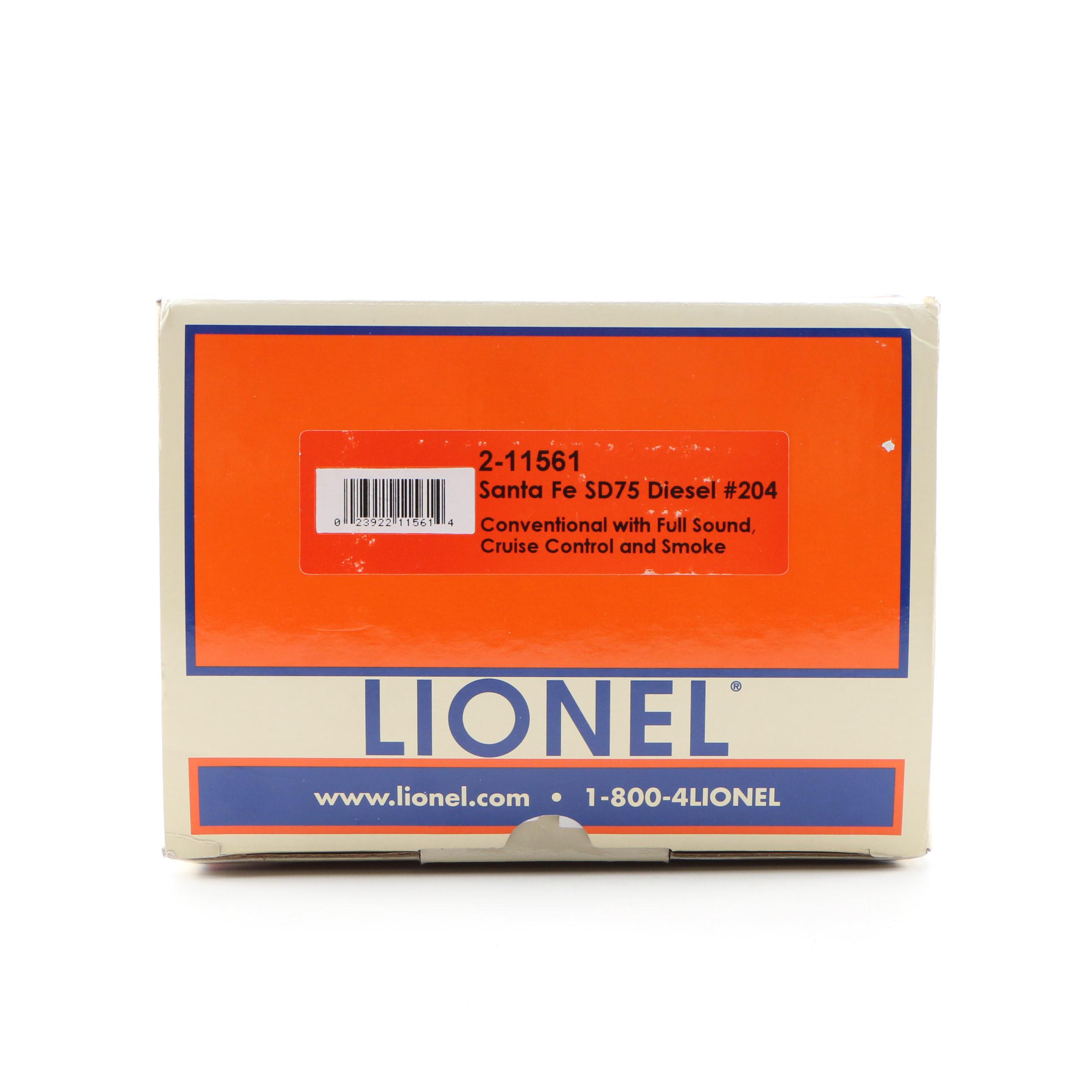 Lionel Santa Fe SD75 Diesel #204 Locomotive