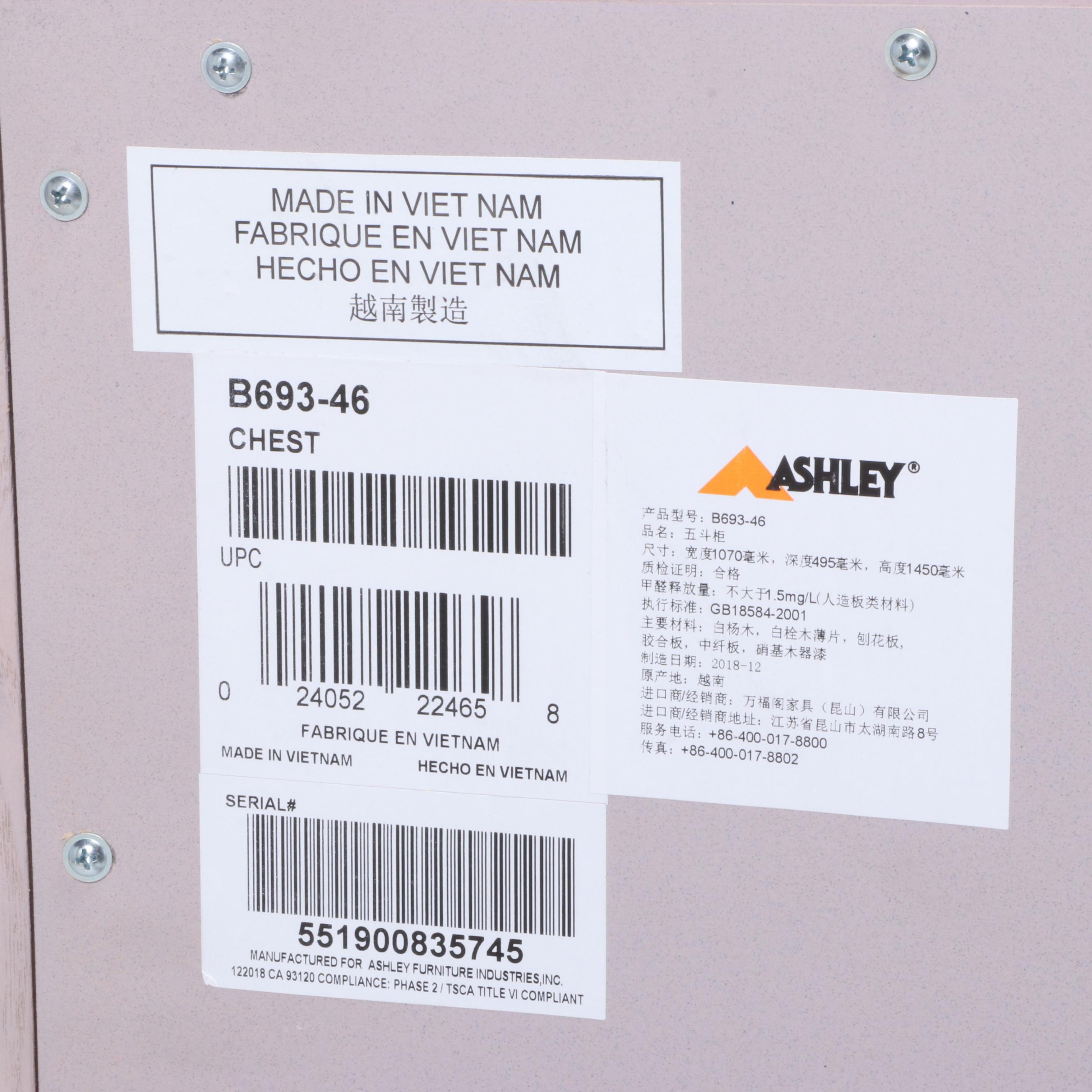 Ashley Furniture "Demarlos" Five Drawer Chest