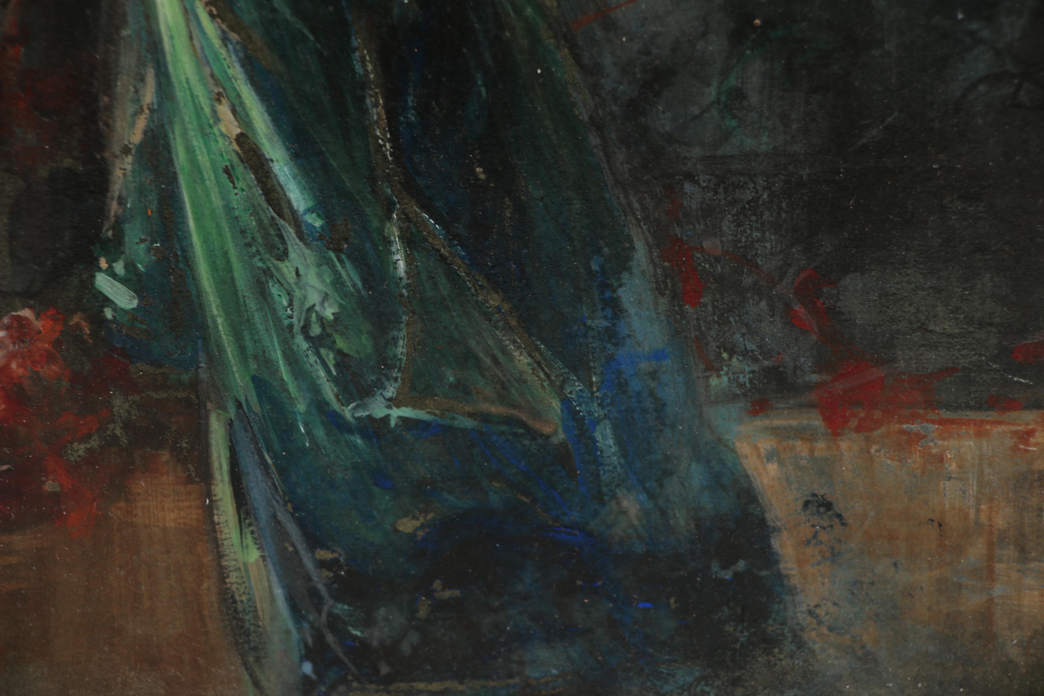 Figural Oil Painting of Edwardian Era Woman