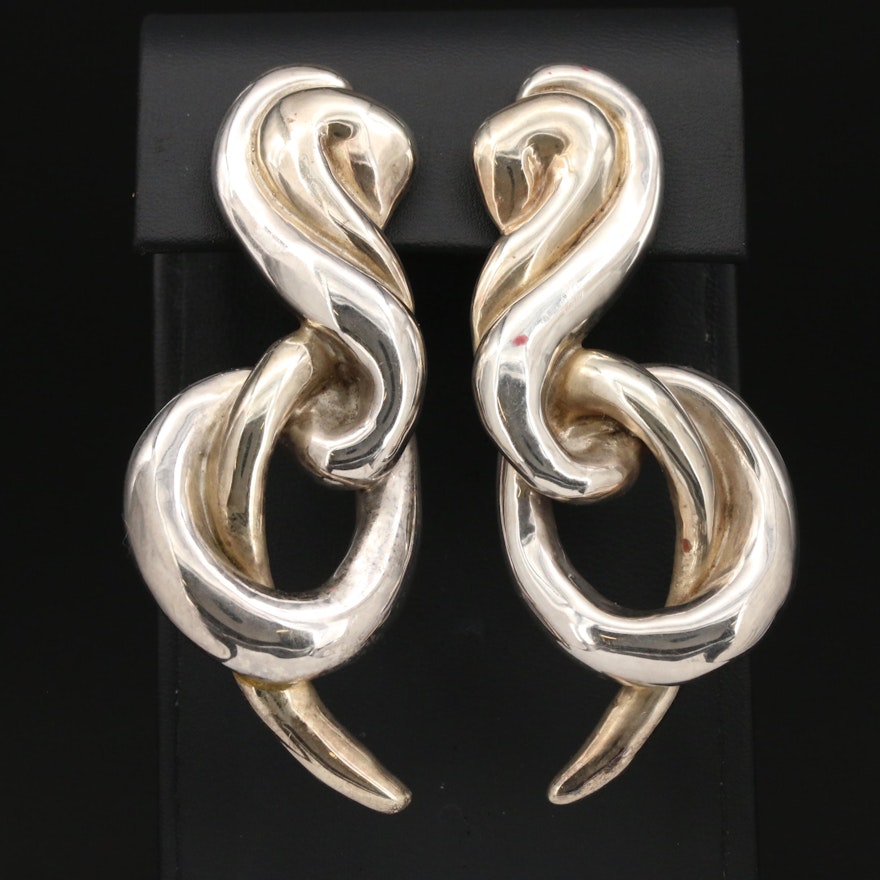 Sterling Silver Freeform Clip-On Earrings