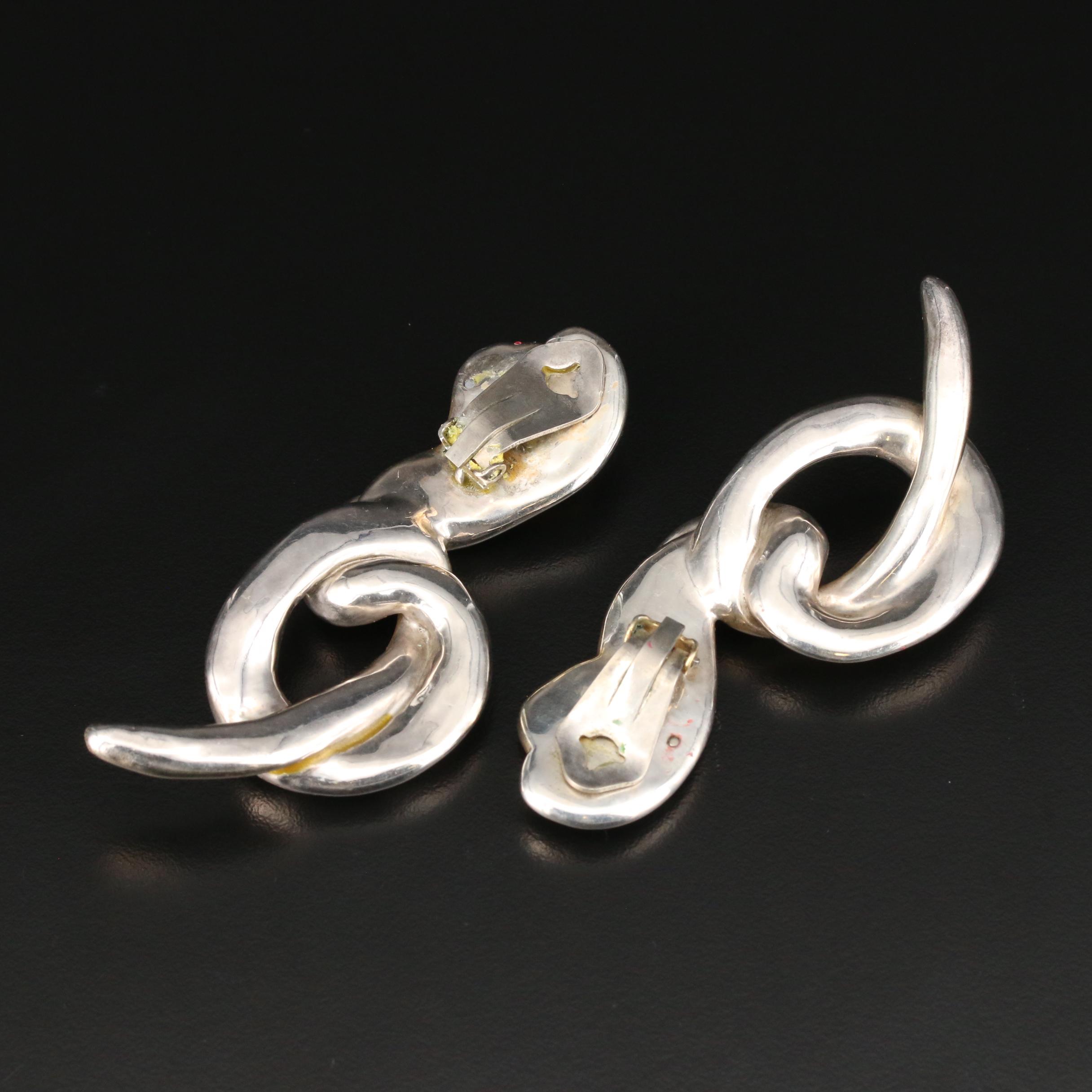 Sterling Silver Freeform Clip-On Earrings