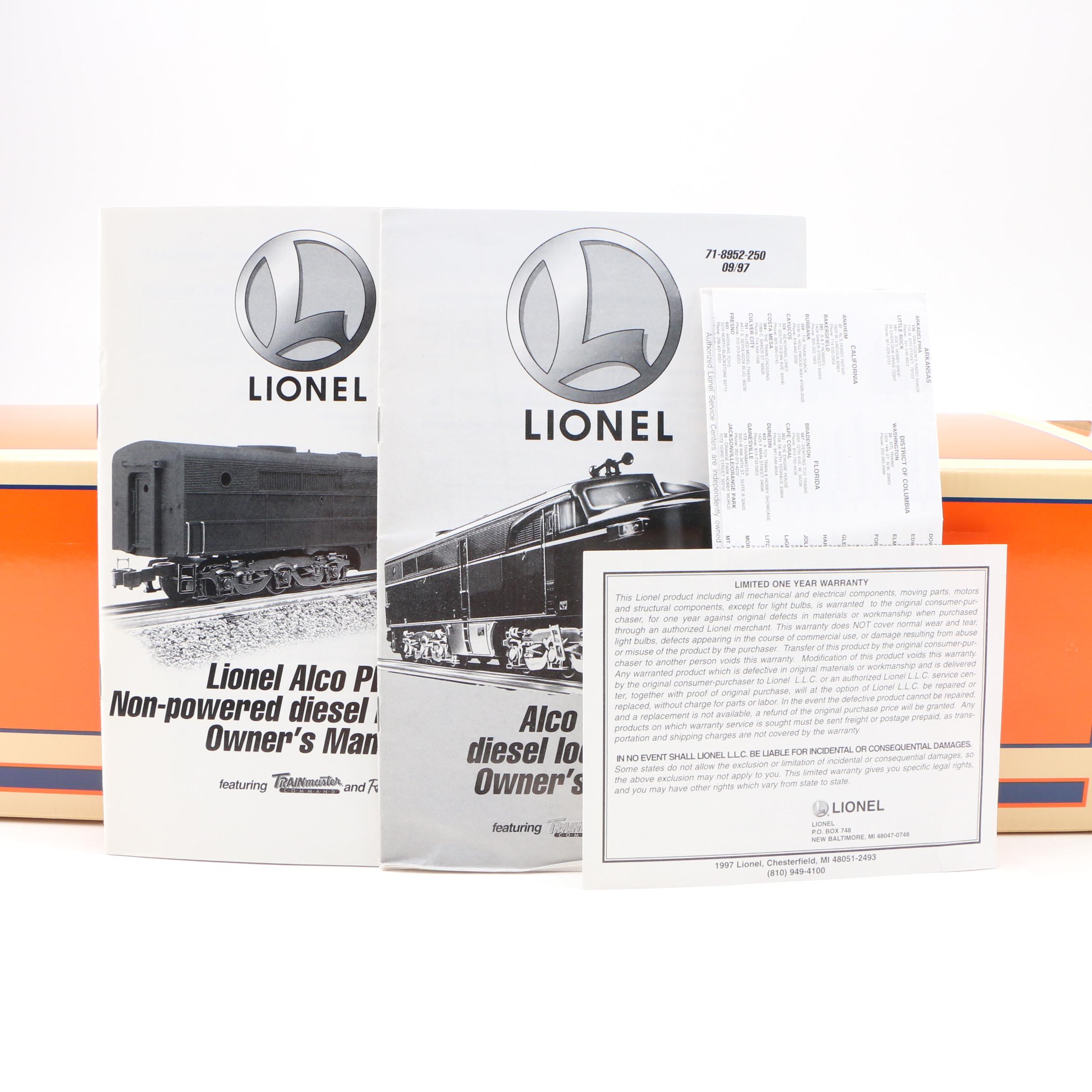 Lionel Alco Pa. Diesel Locomotives in Original Packaging, Late 20th Century
