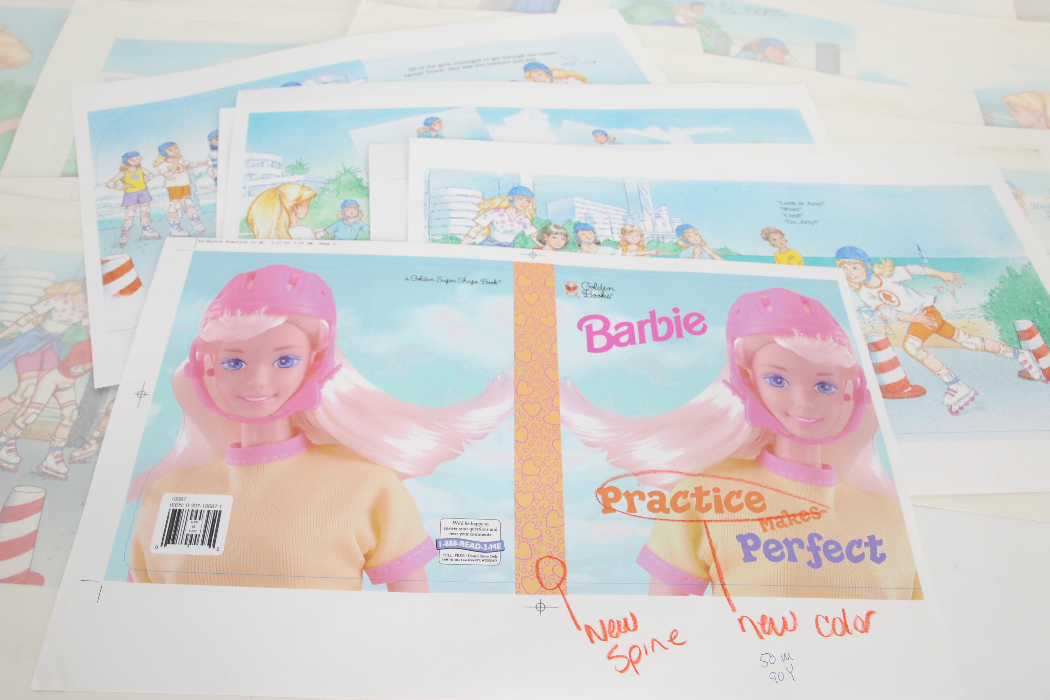 Watercolor Mockup for Children's Book "Barbie: Practice Makes Perfect"