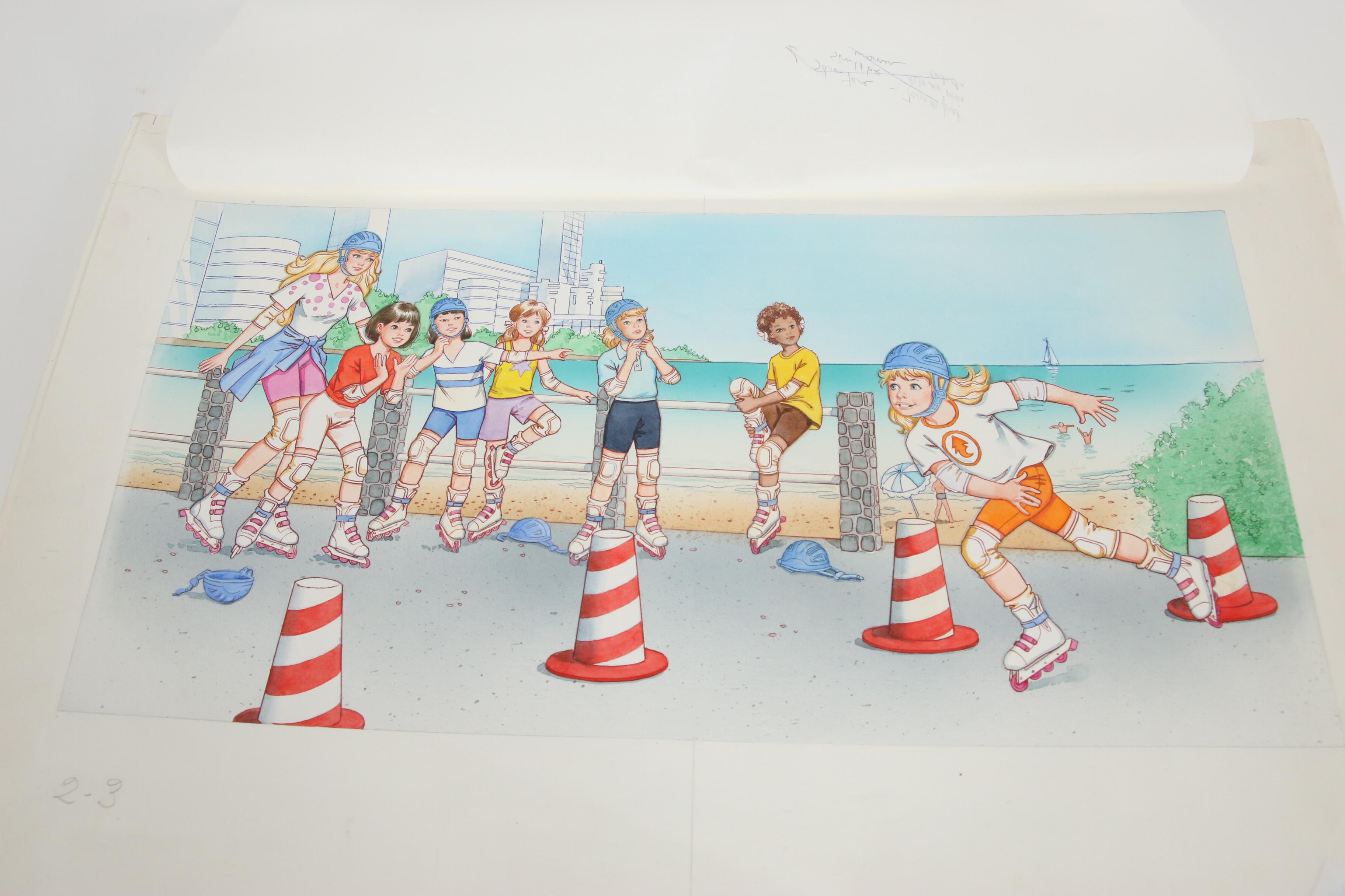 Watercolor Mockup for Children's Book "Barbie: Practice Makes Perfect"