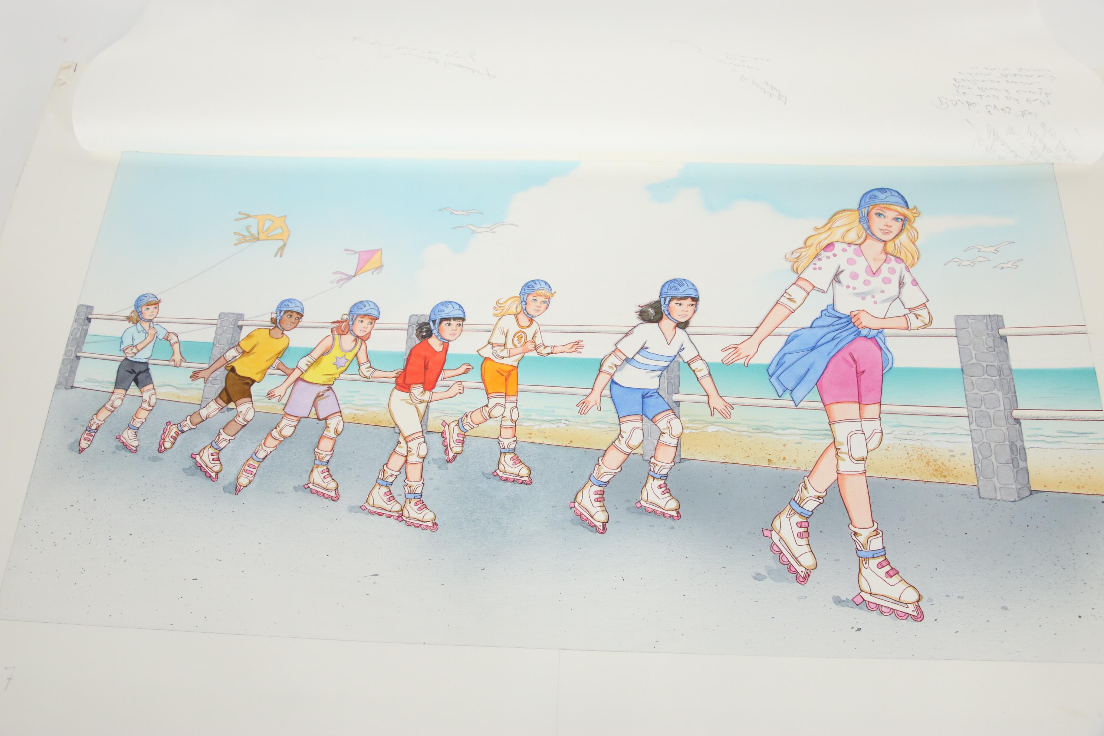 Watercolor Mockup for Children's Book "Barbie: Practice Makes Perfect"