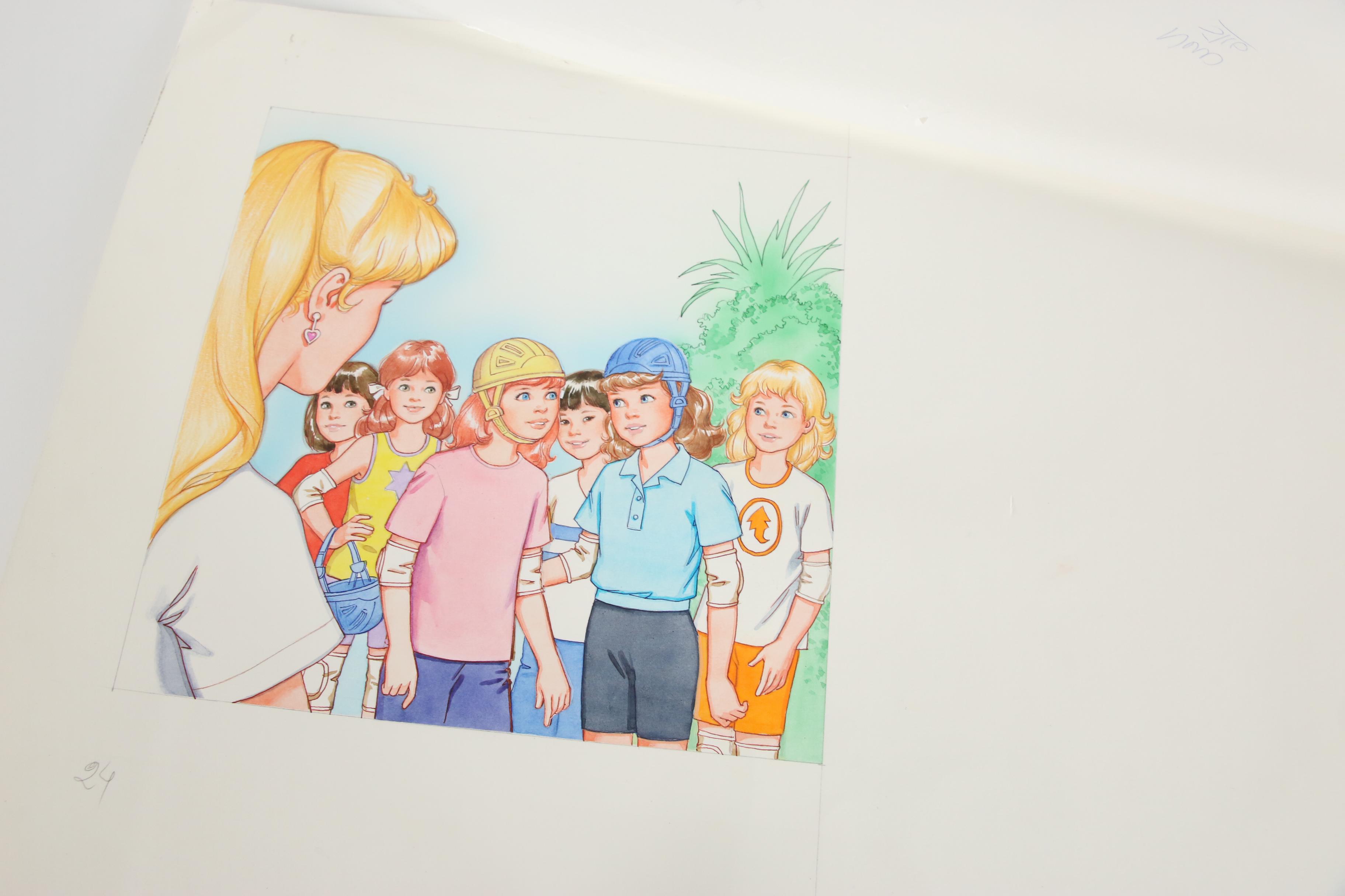 Watercolor Mockup for Children's Book "Barbie: Practice Makes Perfect"