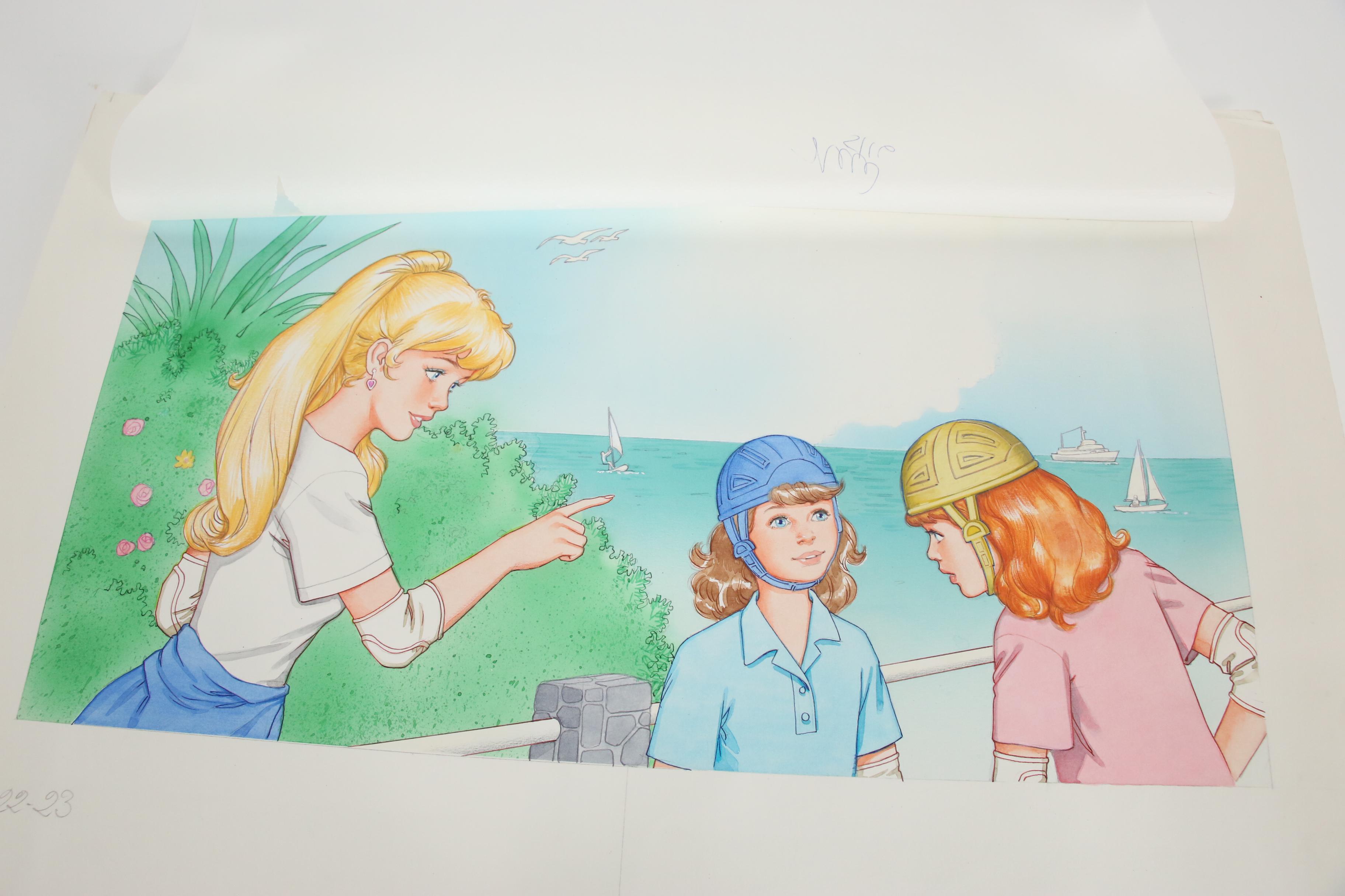 Watercolor Mockup for Children's Book "Barbie: Practice Makes Perfect"