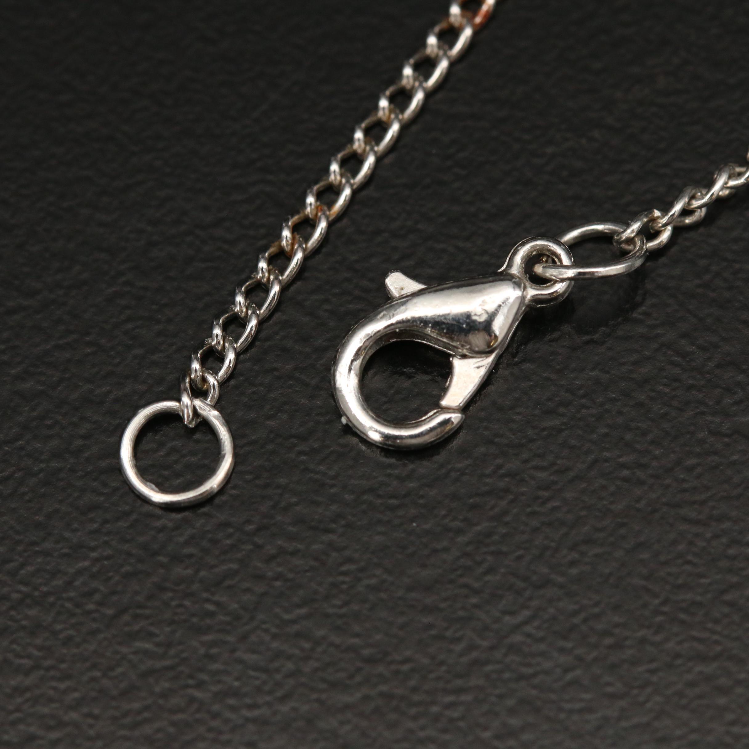 Modern Sterling Converter Pendant on Curb Chain