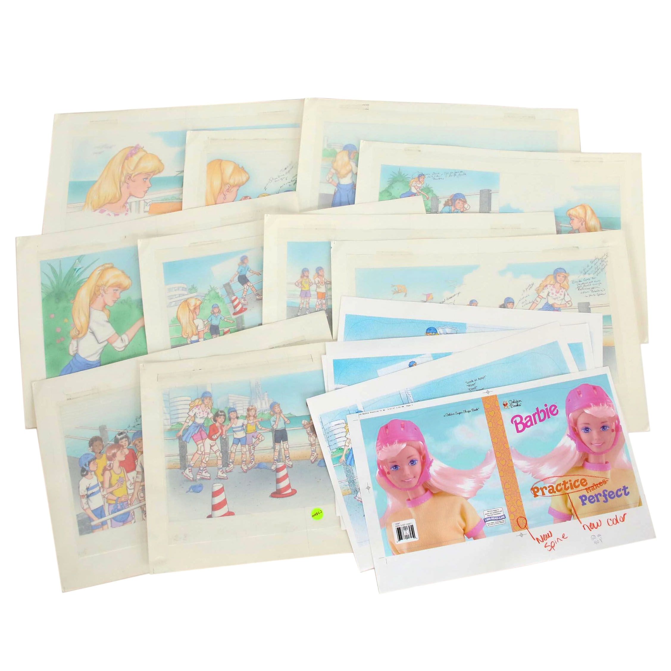 Watercolor Mockup for Children's Book "Barbie: Practice Makes Perfect"