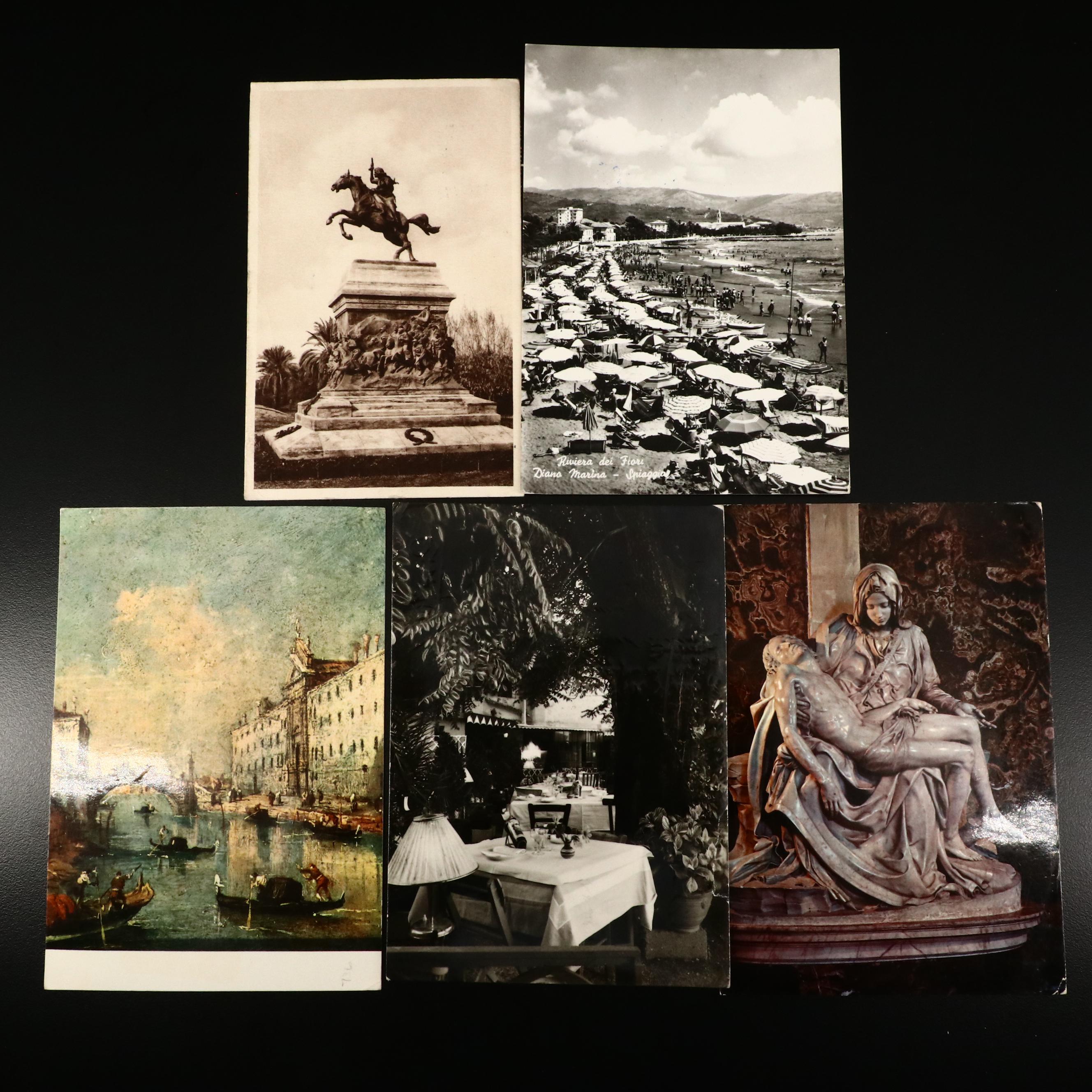Sixty-Nine Antique to Vintage Used Italian Postcards
