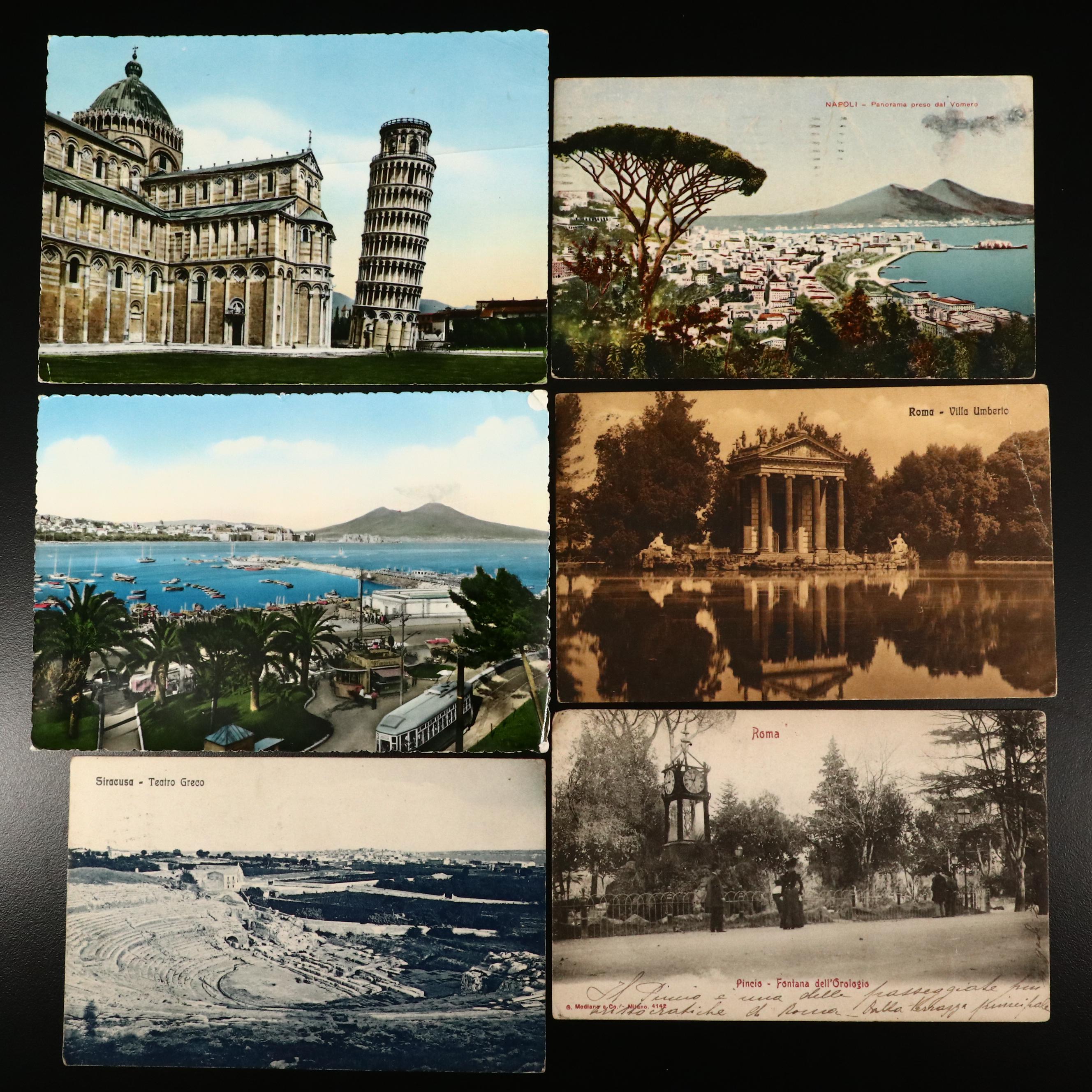 Sixty-Nine Antique to Vintage Used Italian Postcards