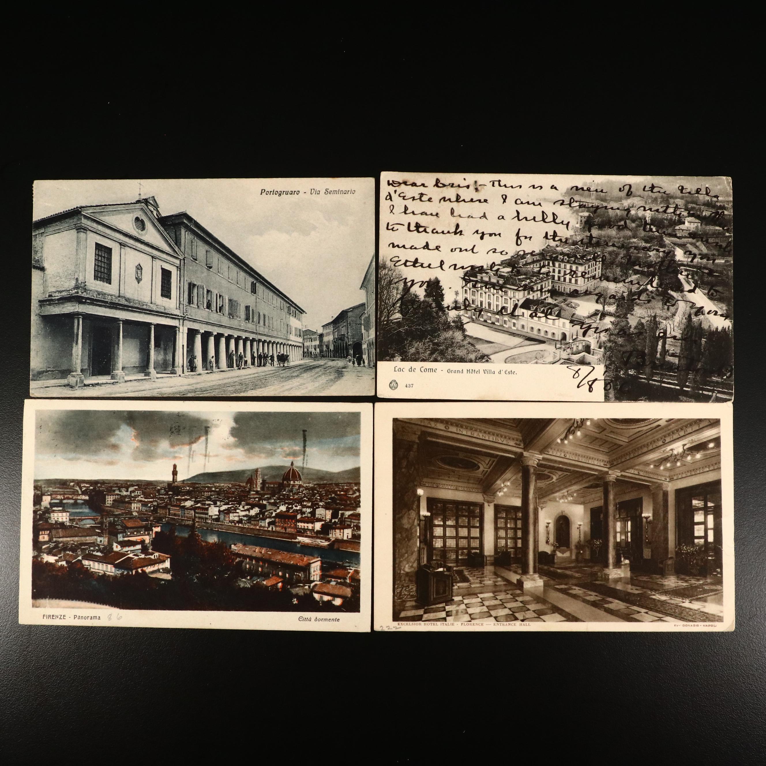 Sixty-Nine Antique to Vintage Used Italian Postcards