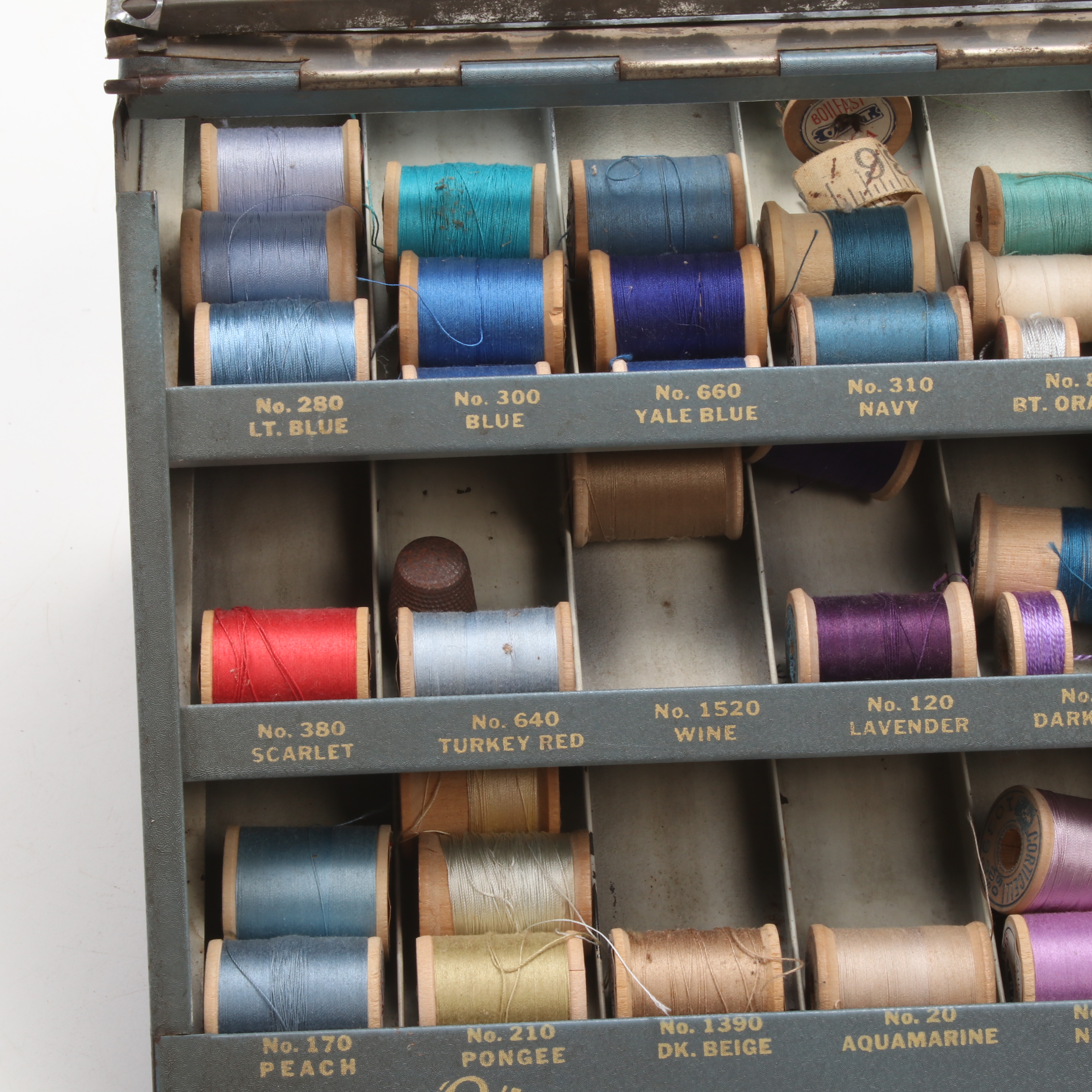 Lily Mills Company Metal Tabletop Sewing Thread Mercantile Display Case