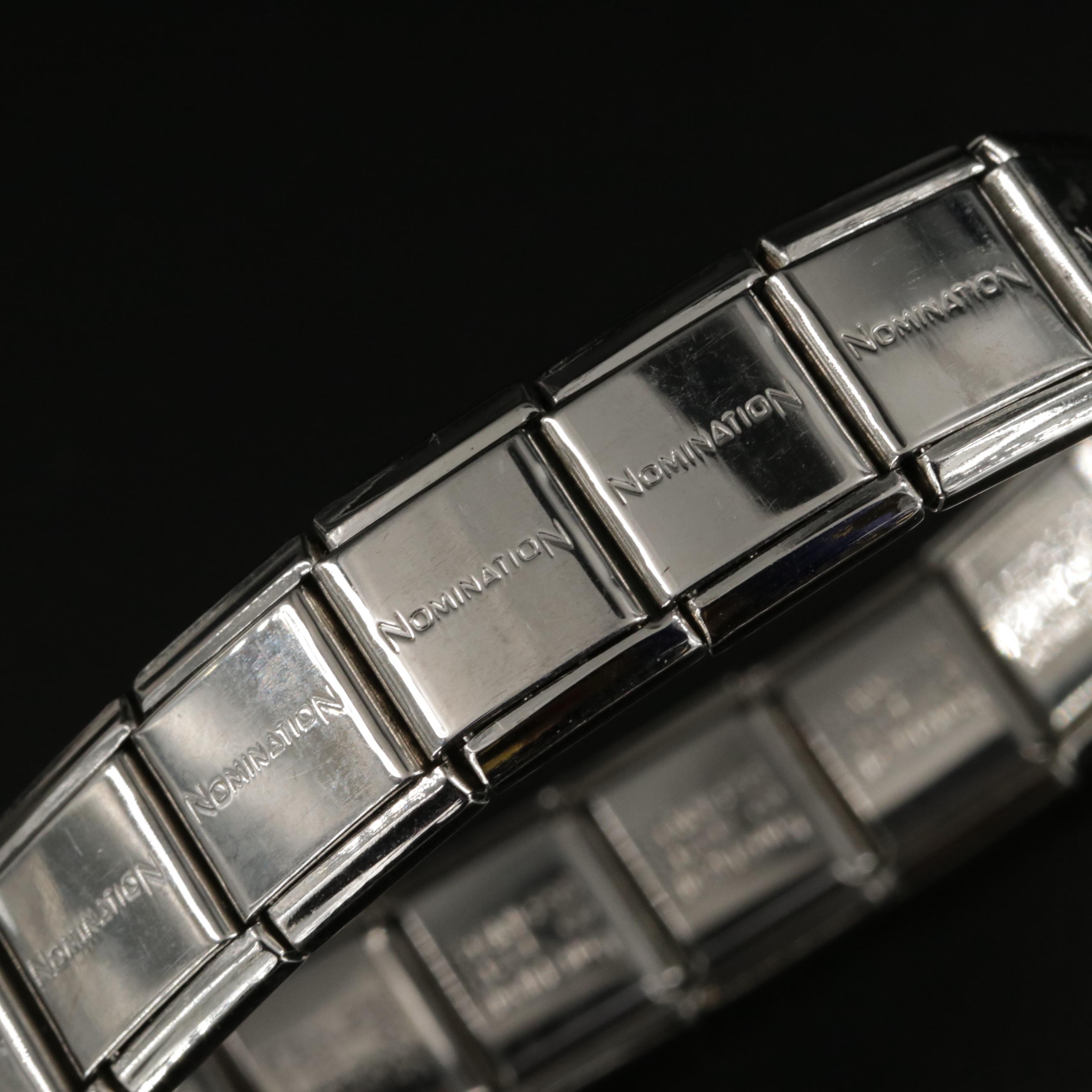 Assortment of Nomination Link Bracelets and Parts Featuring Gemstone Accents