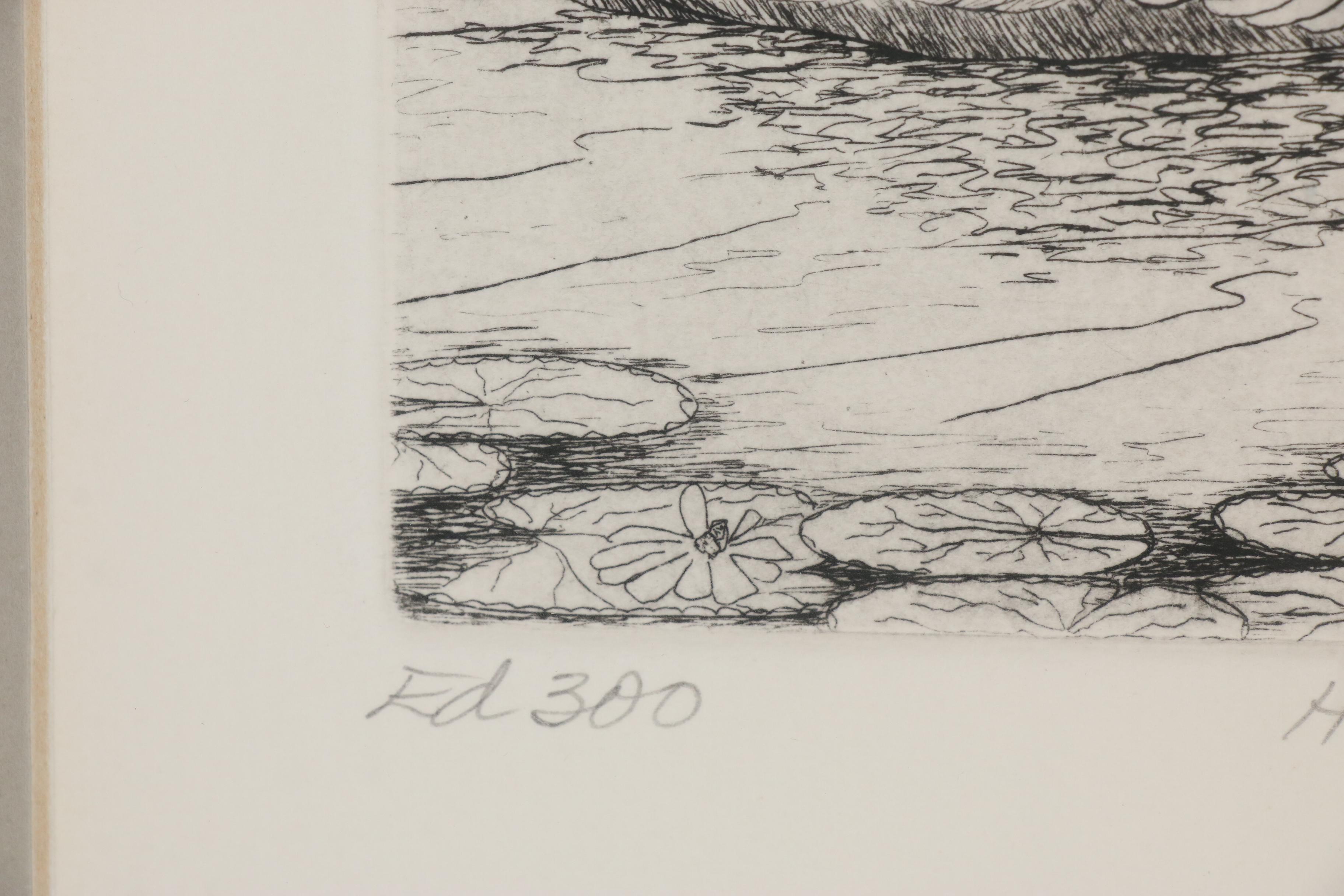 Houlgate Davenport Etching of Swan