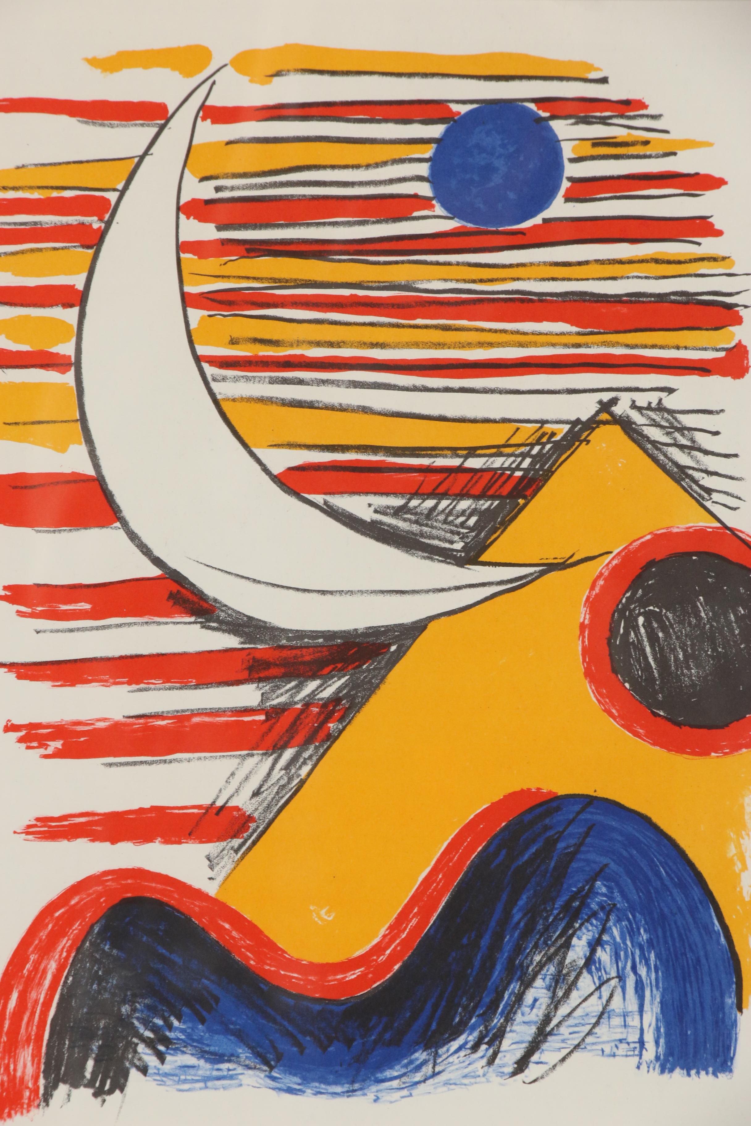Alexander Calder Lithograph "La Lune et La Montagne Jaune"