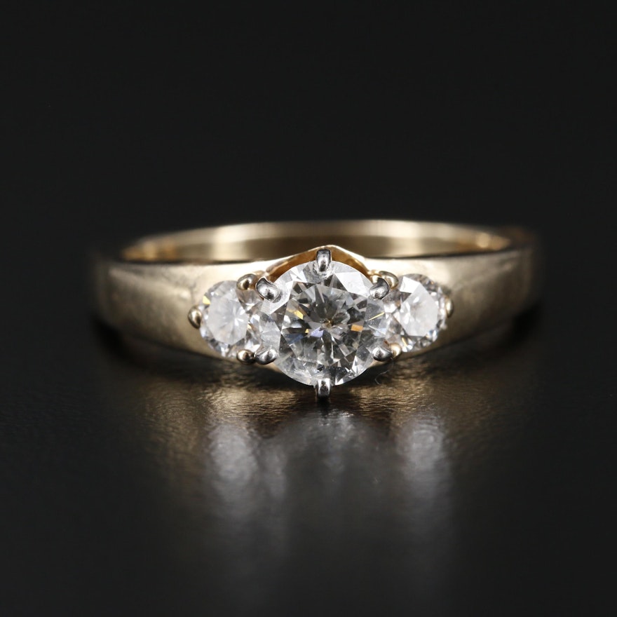 14K Gold 1.02 CTW Diamond Ring