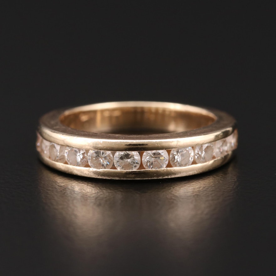 14K Gold Diamond Channel Band