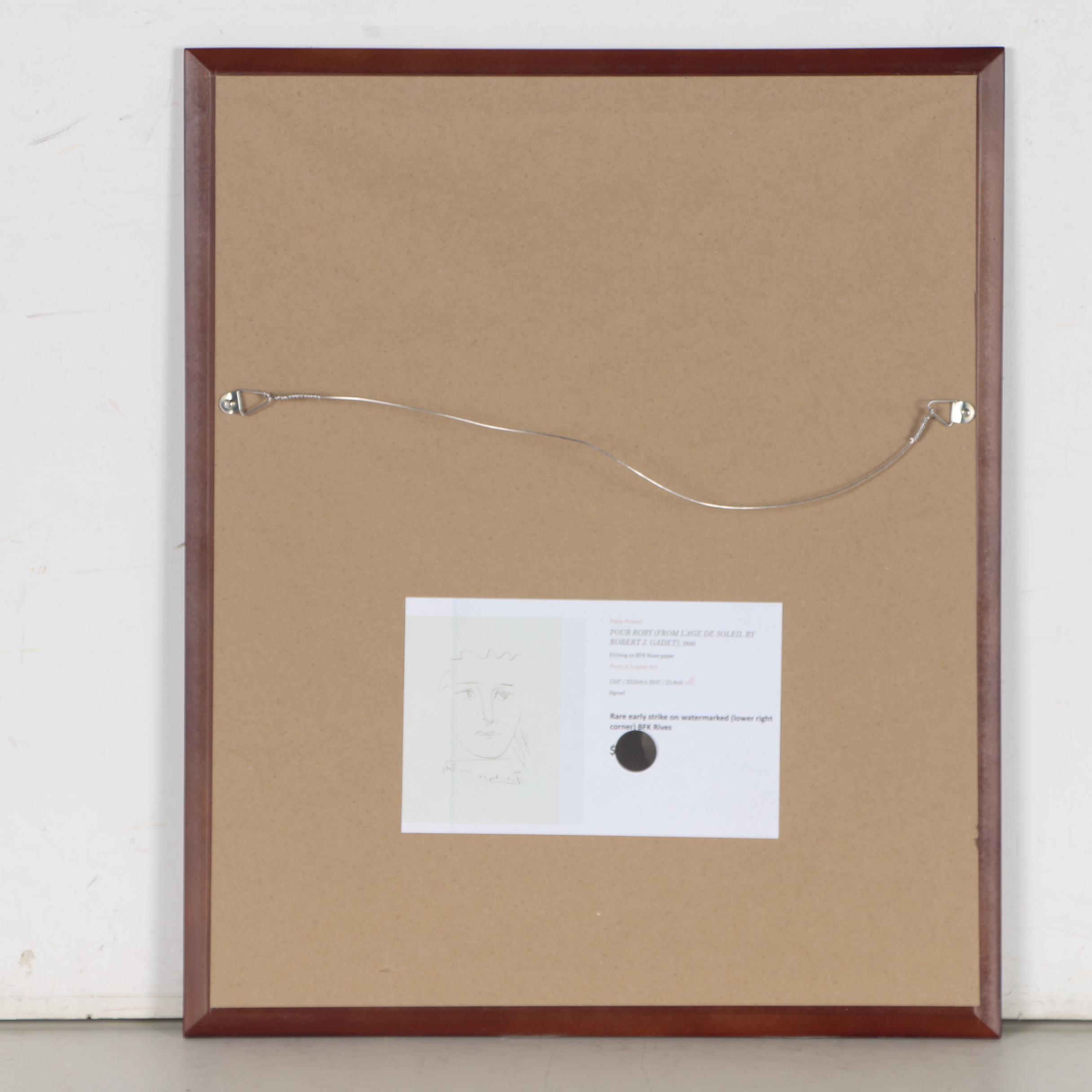 Pablo Picasso Restrike Etching "L'Age de Soleil", 1950