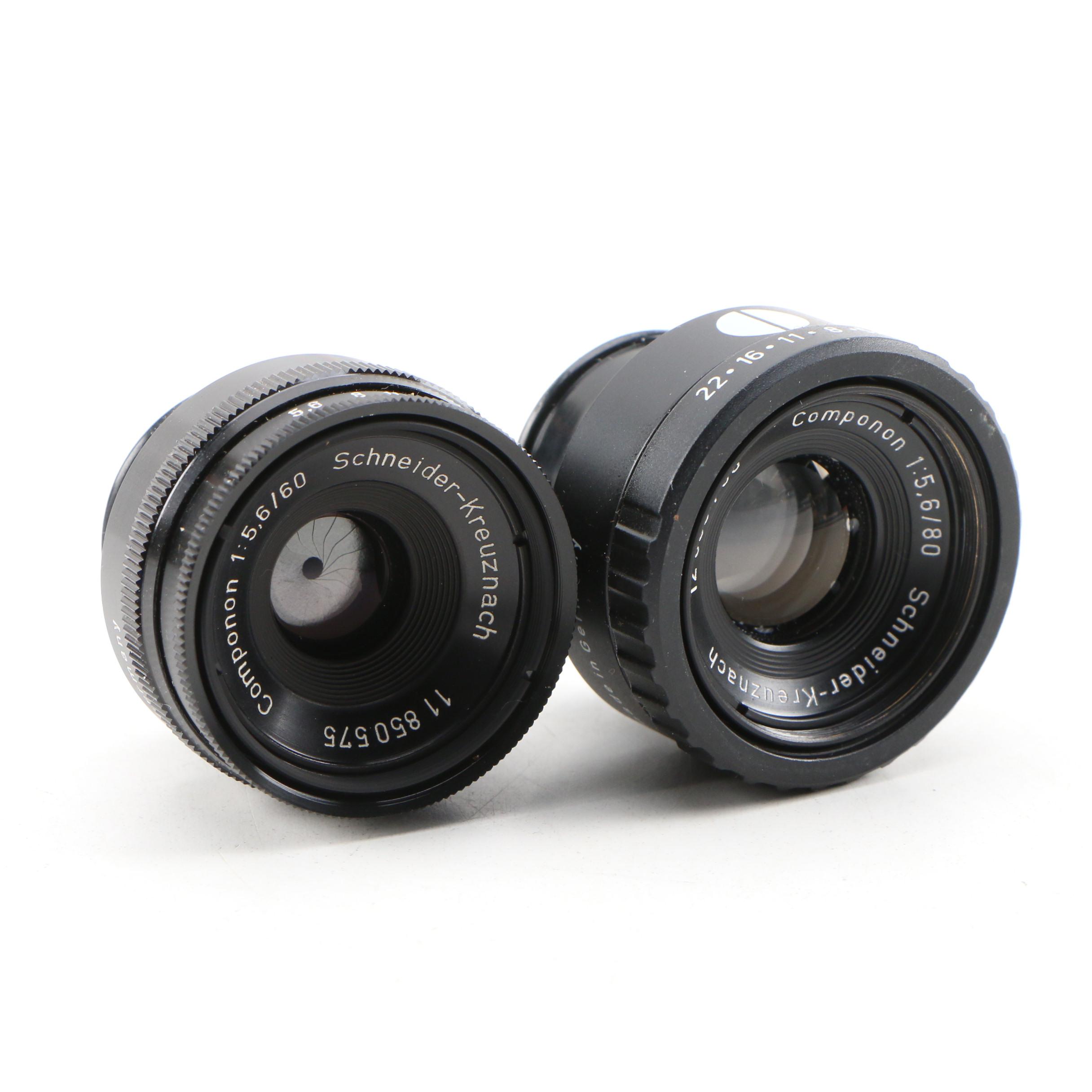 Schneider-Kreuznach Componon 60mm and 80mm f/5.6 Enlarging Lenses