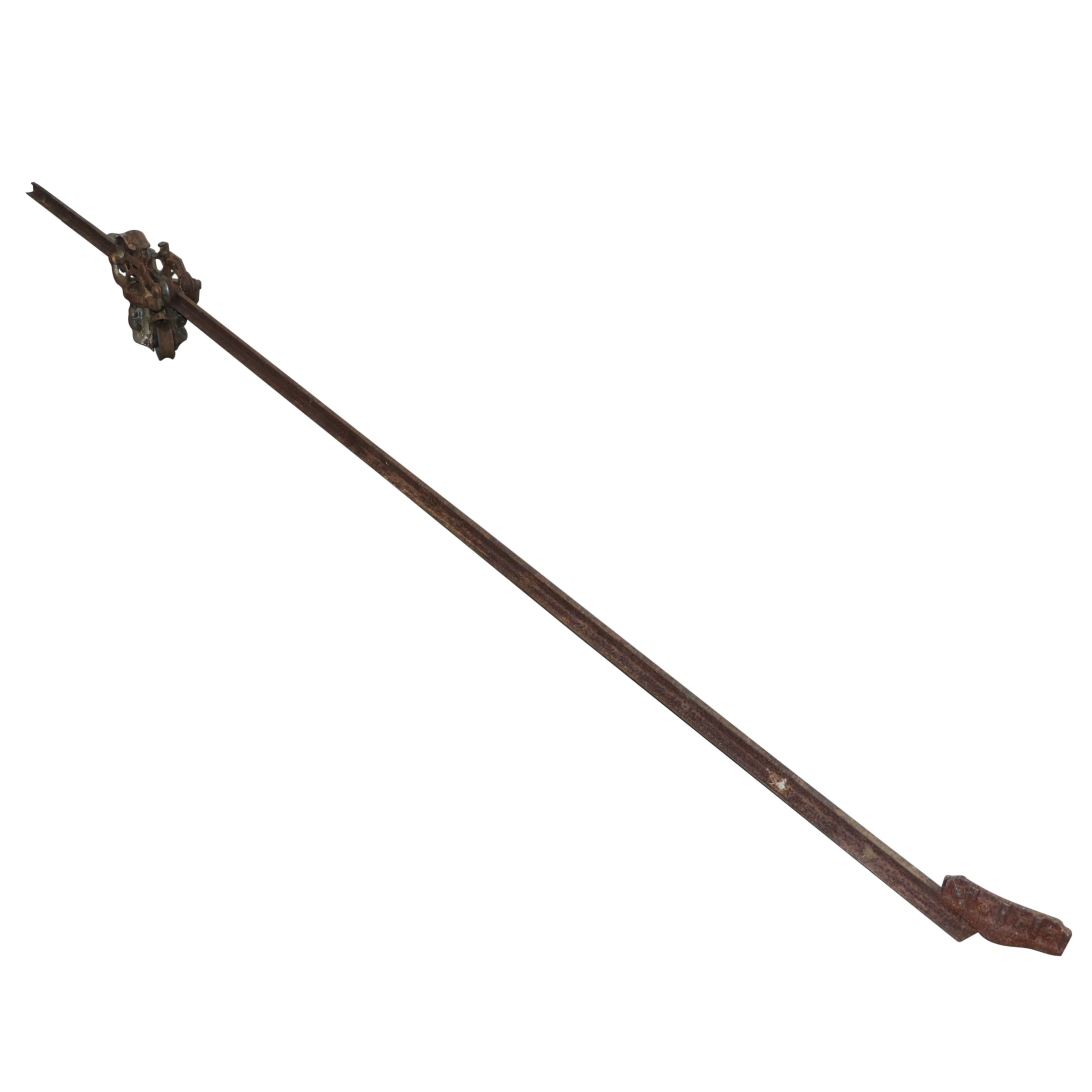 Hay Bale Pulley with Rail, Antique