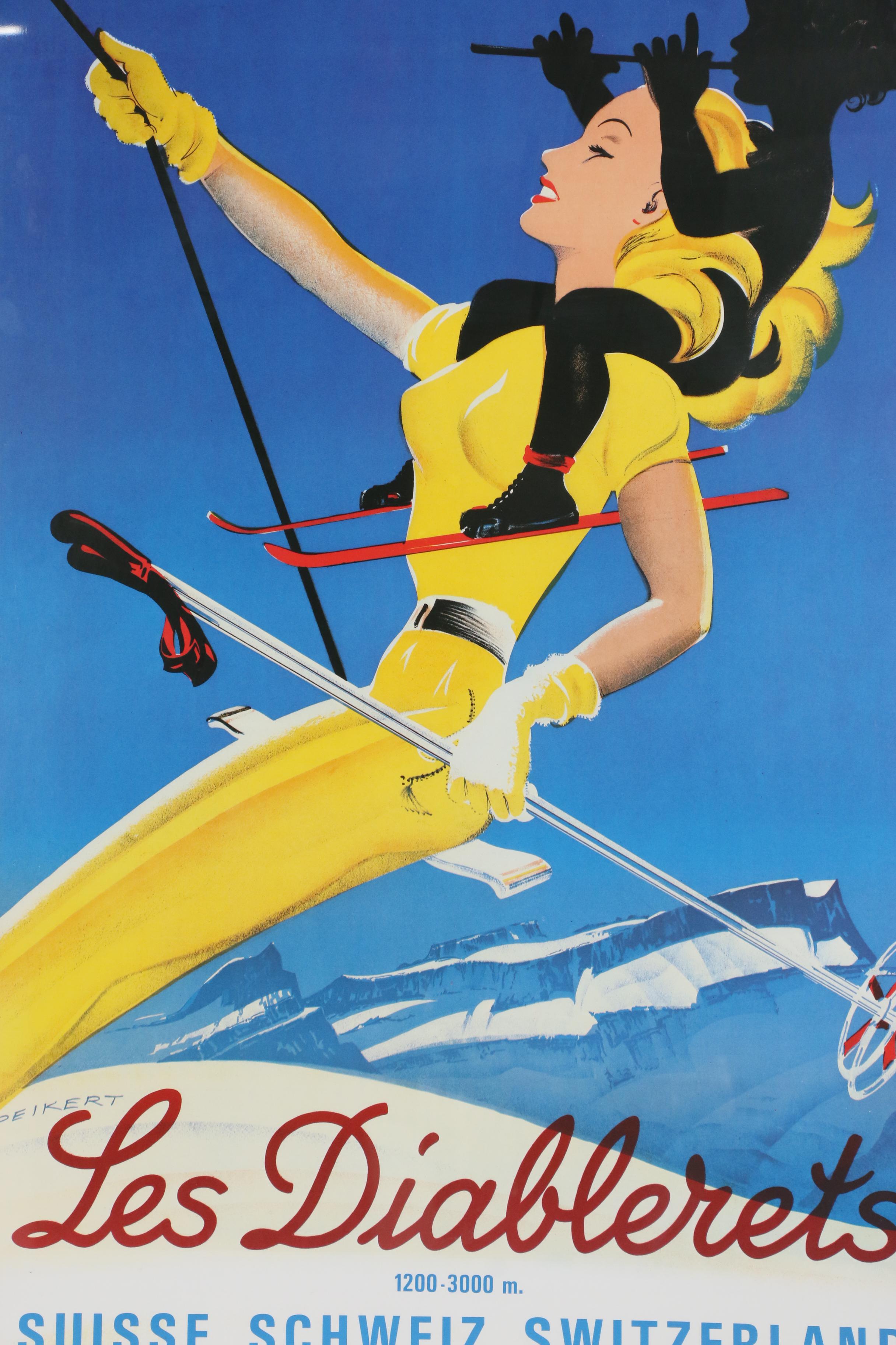 Swiss Tourism Poster Designed by Martin Peikert "Les Diablerets"