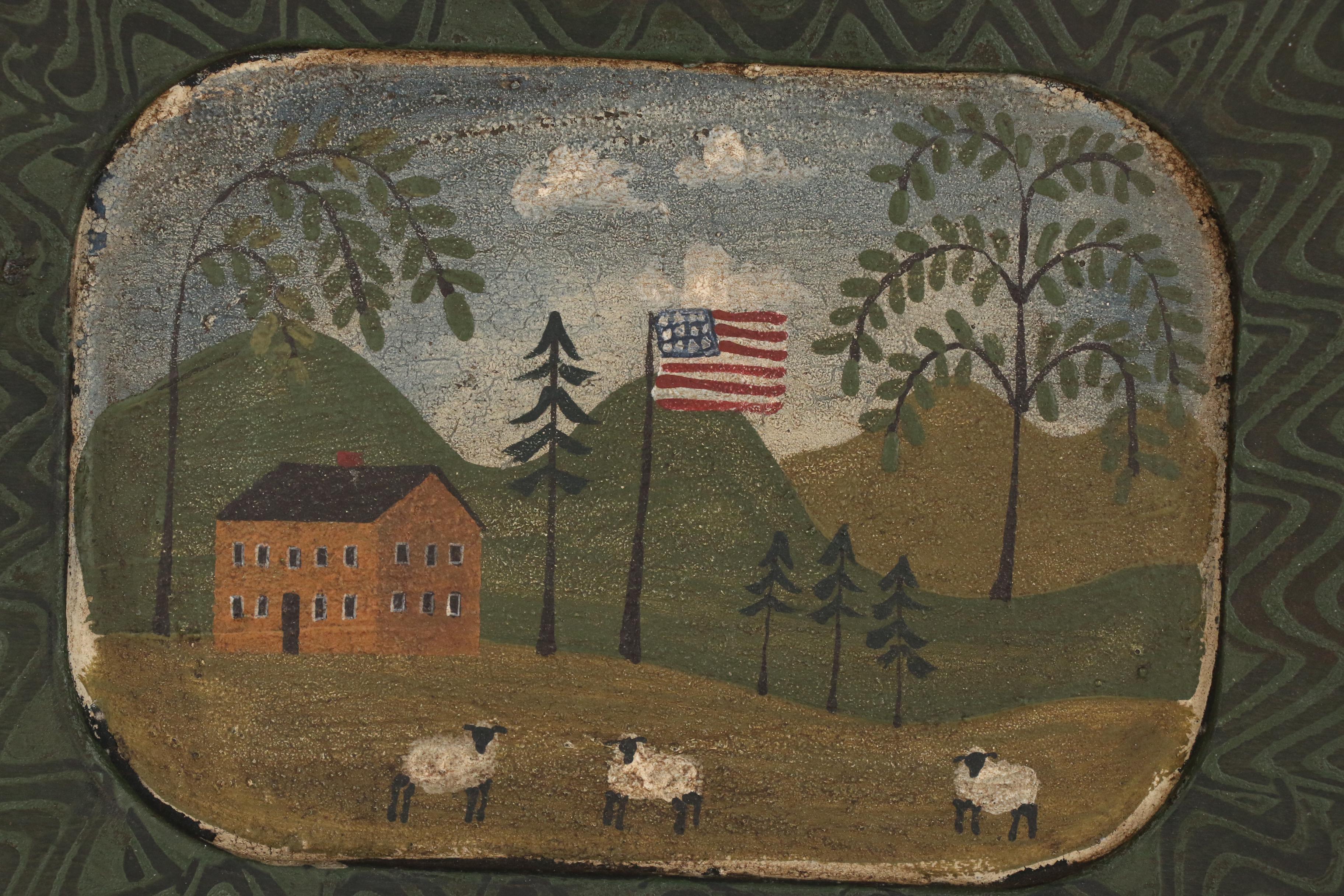 Contemporary Folk Art Paintings on Wooden Trays