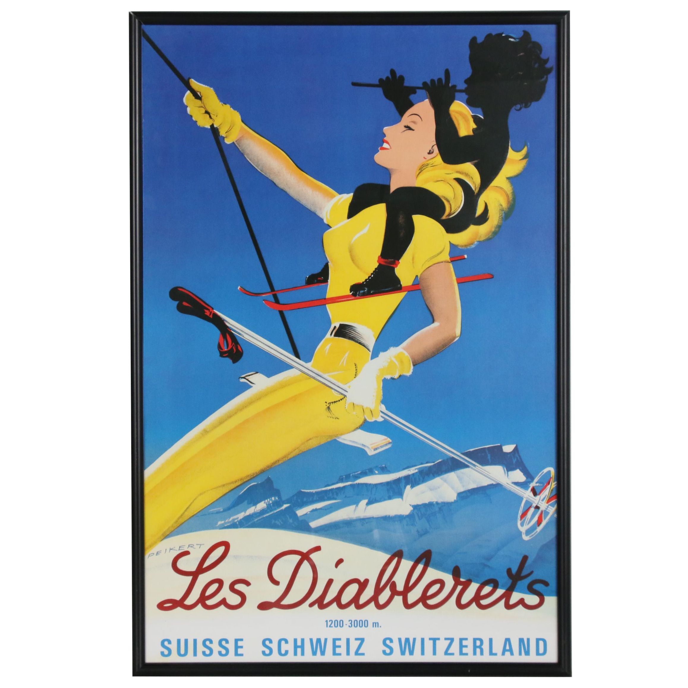 Swiss Tourism Poster Designed by Martin Peikert "Les Diablerets"