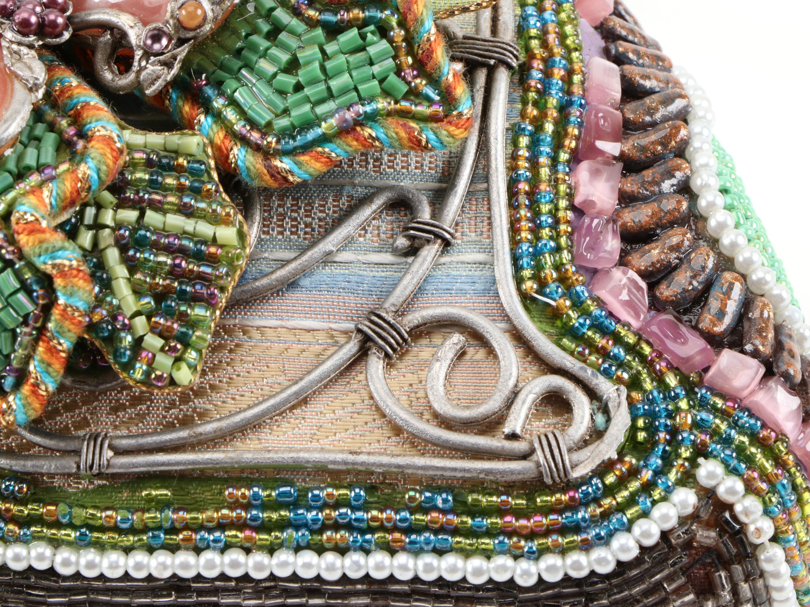 Mary Frances Floral Embellished Shoulder Bag