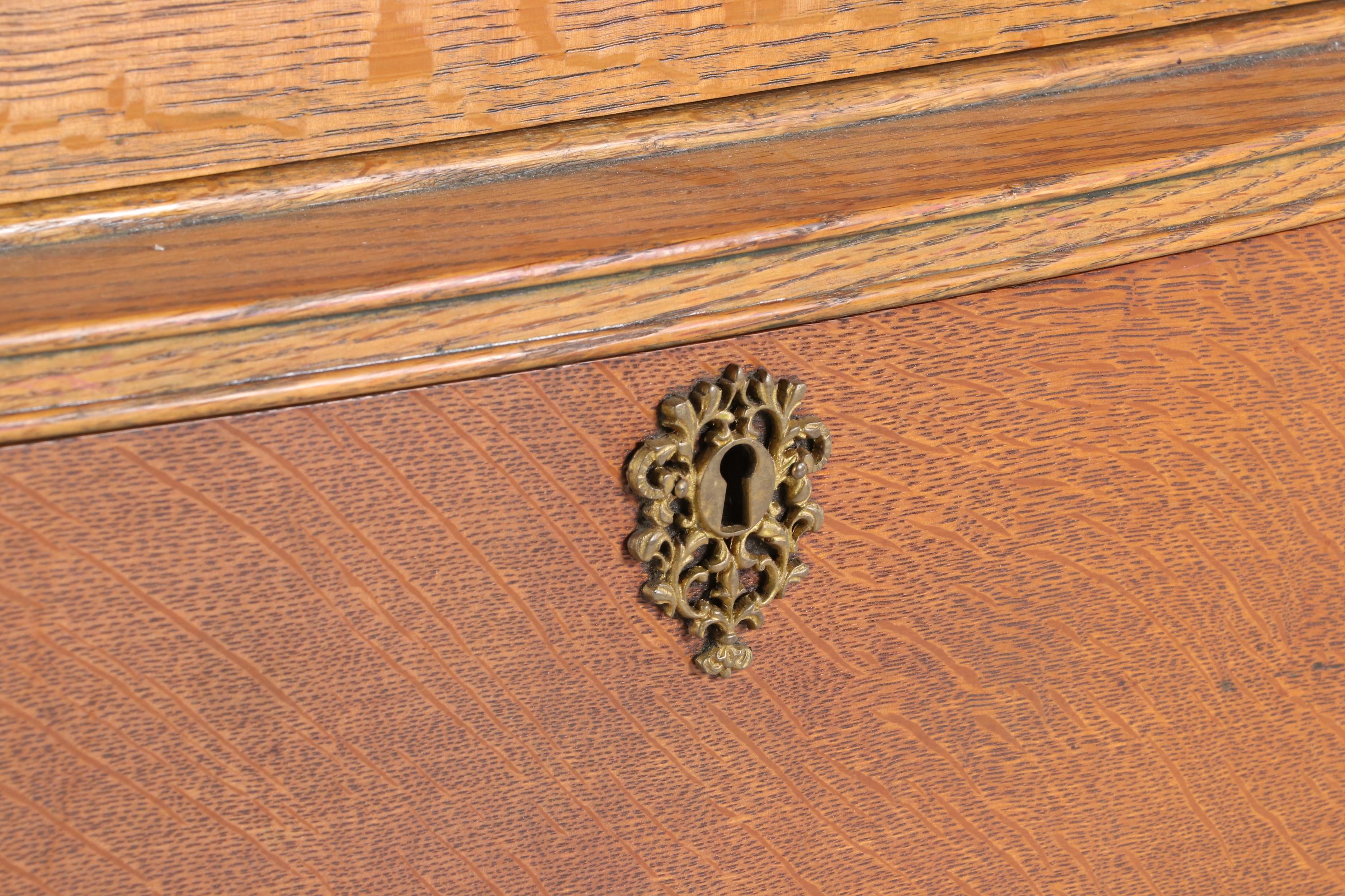Victorian Oak China Cabinet, Late 19th to Early 20th Century