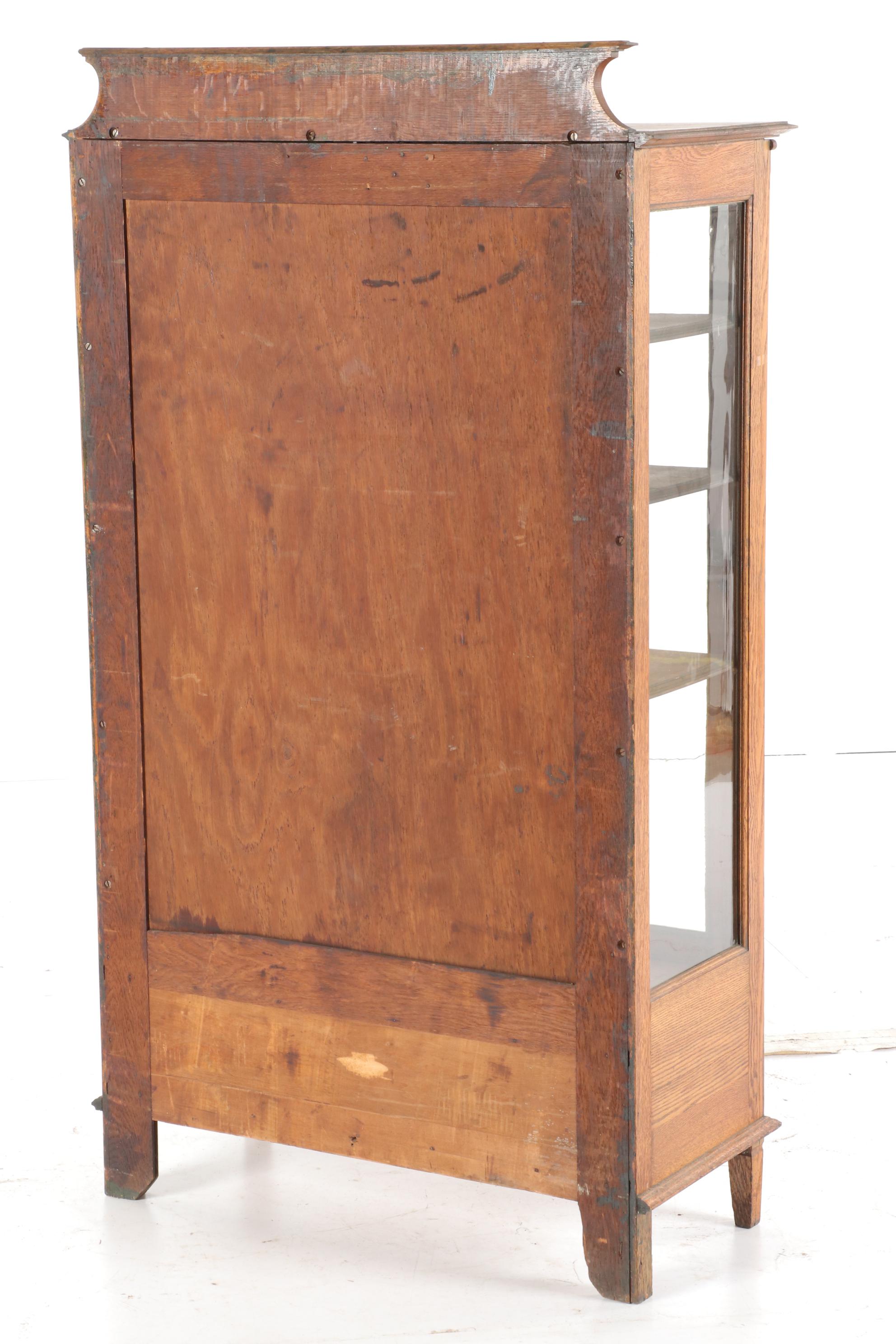 Victorian Oak China Cabinet, Late 19th to Early 20th Century