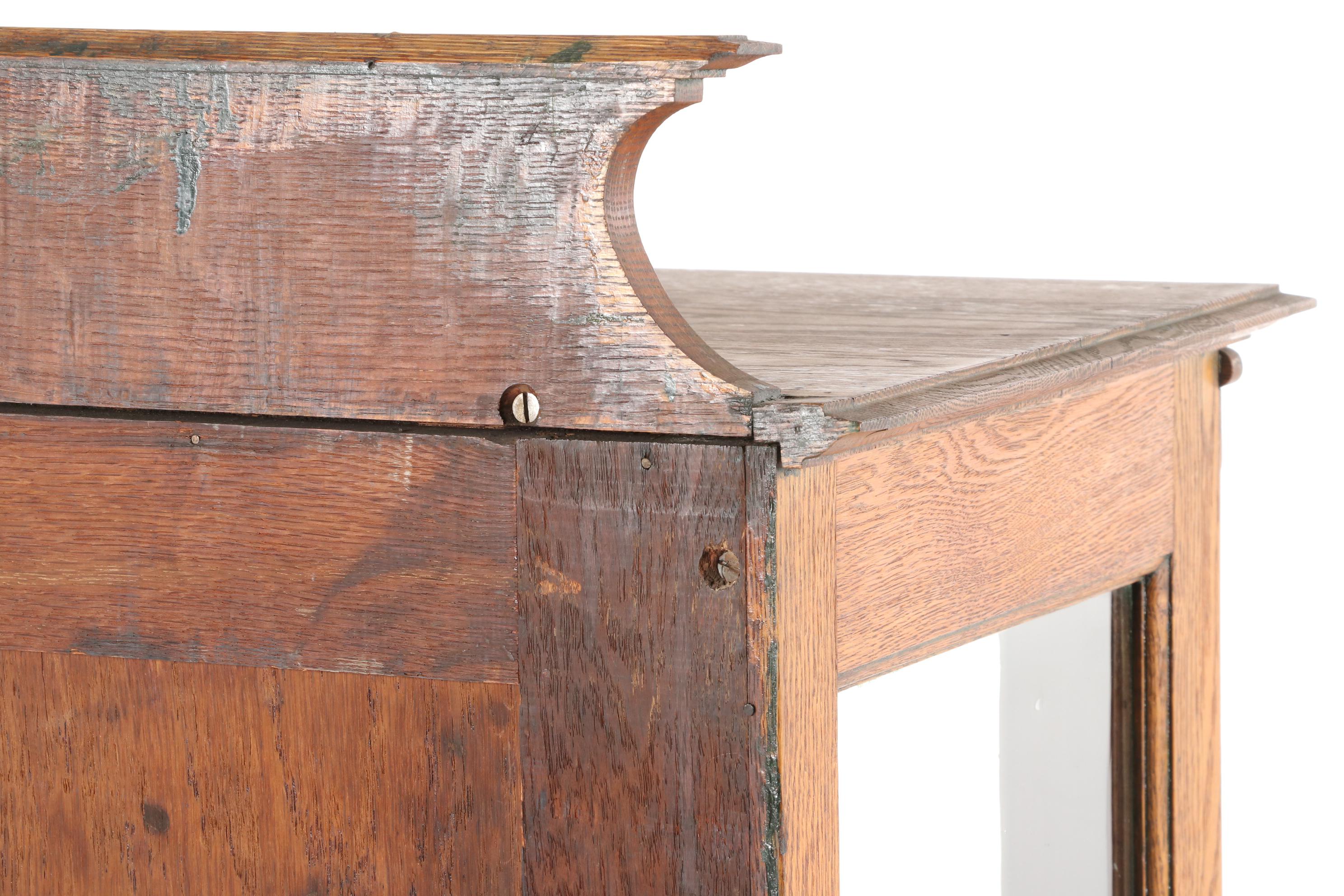 Victorian Oak China Cabinet, Late 19th to Early 20th Century