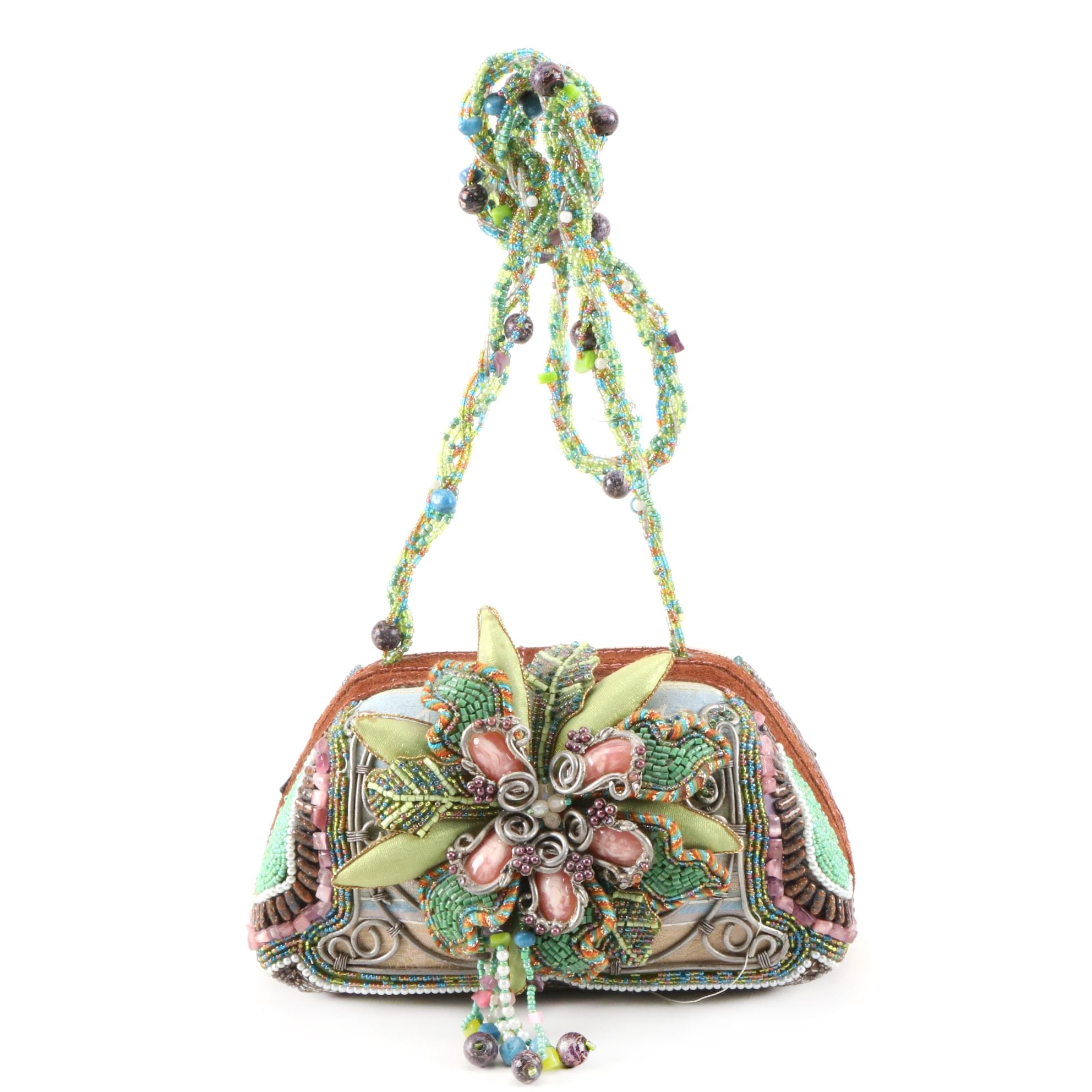 Mary Frances Floral Embellished Shoulder Bag