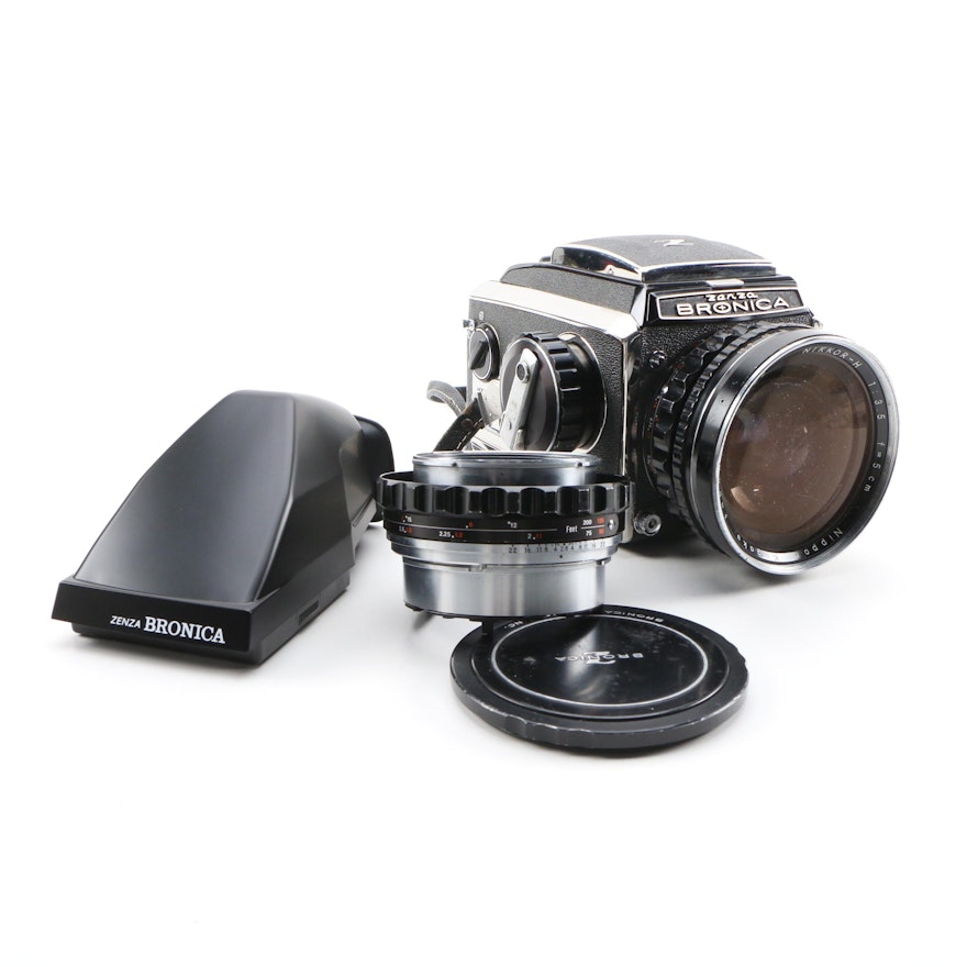 Zenza Bronica Camera with Nikkor-H 50mm Lens and Accessories