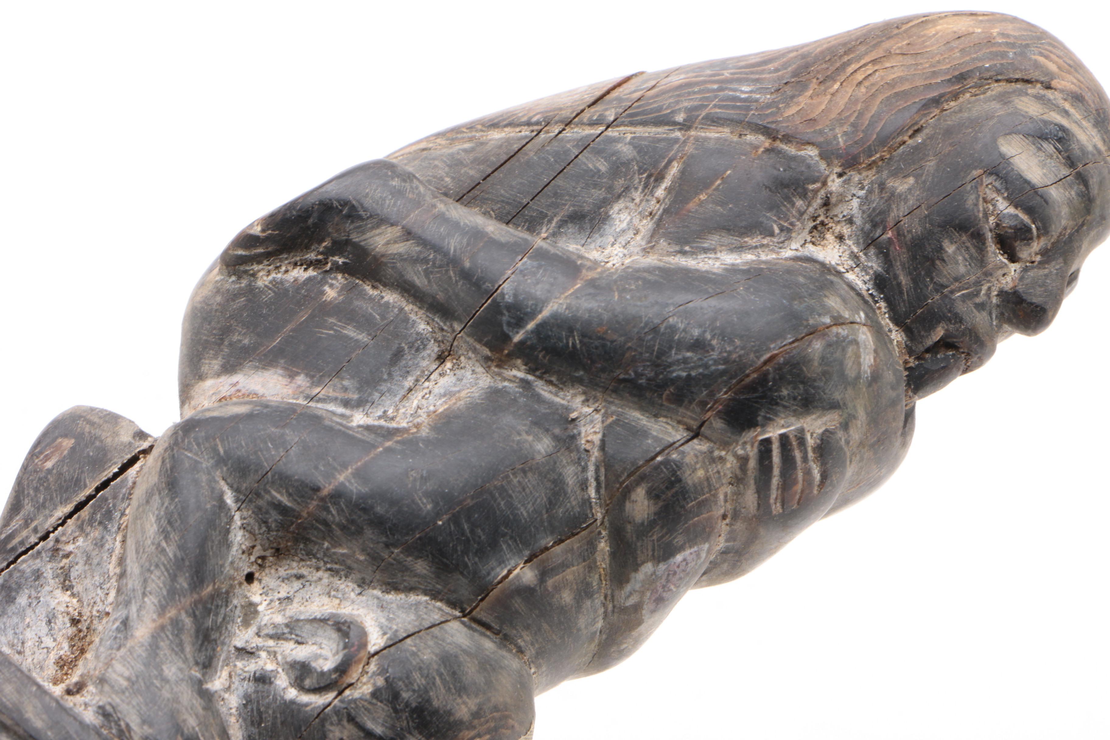 Indonesian (Lombok) Carved Buffalo Horn Kris Knife Hilt with Erotic Figures