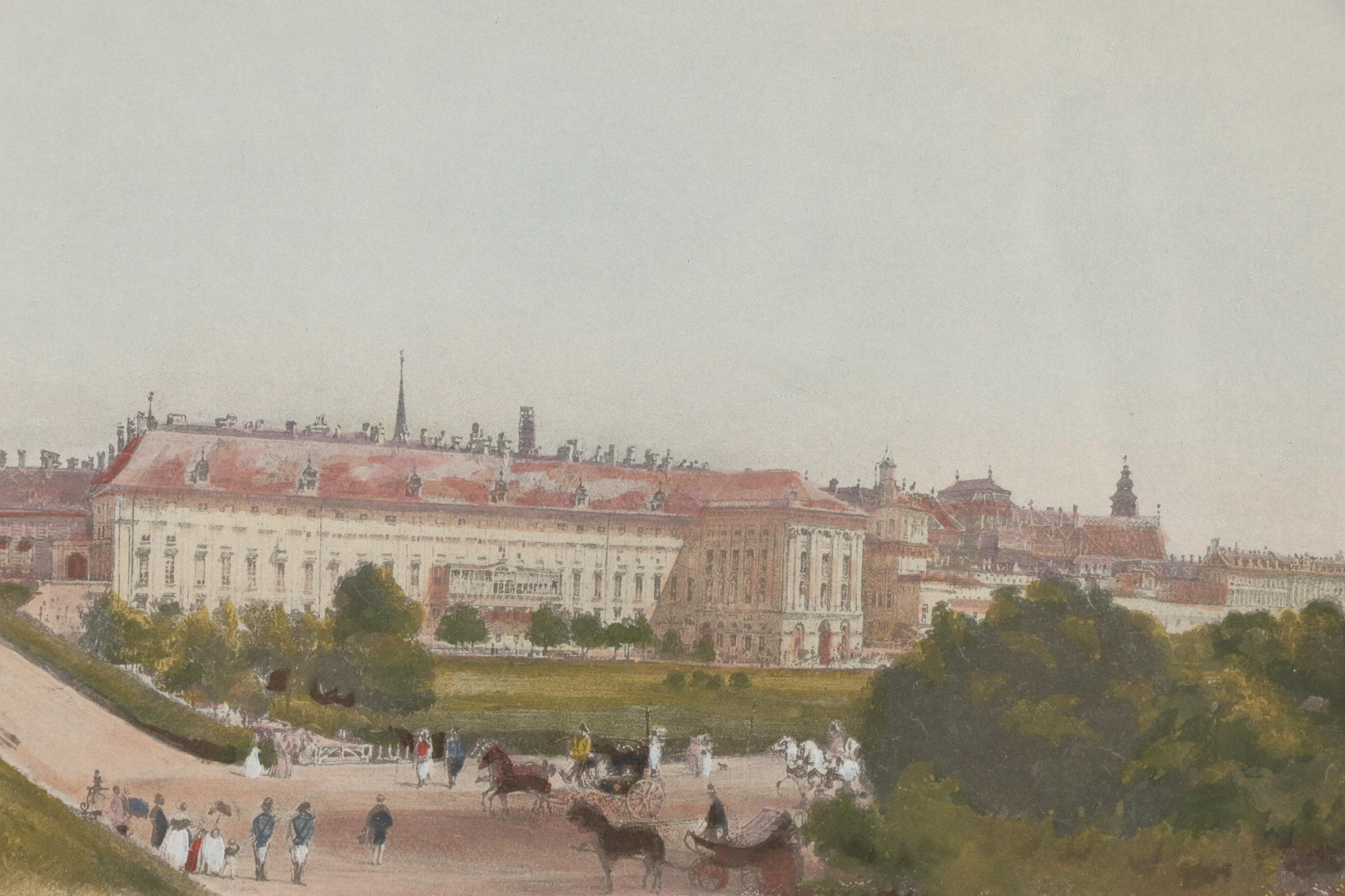 Hand-Colored Halftone Print after Rudolf von Alt of the Hofburg Palace