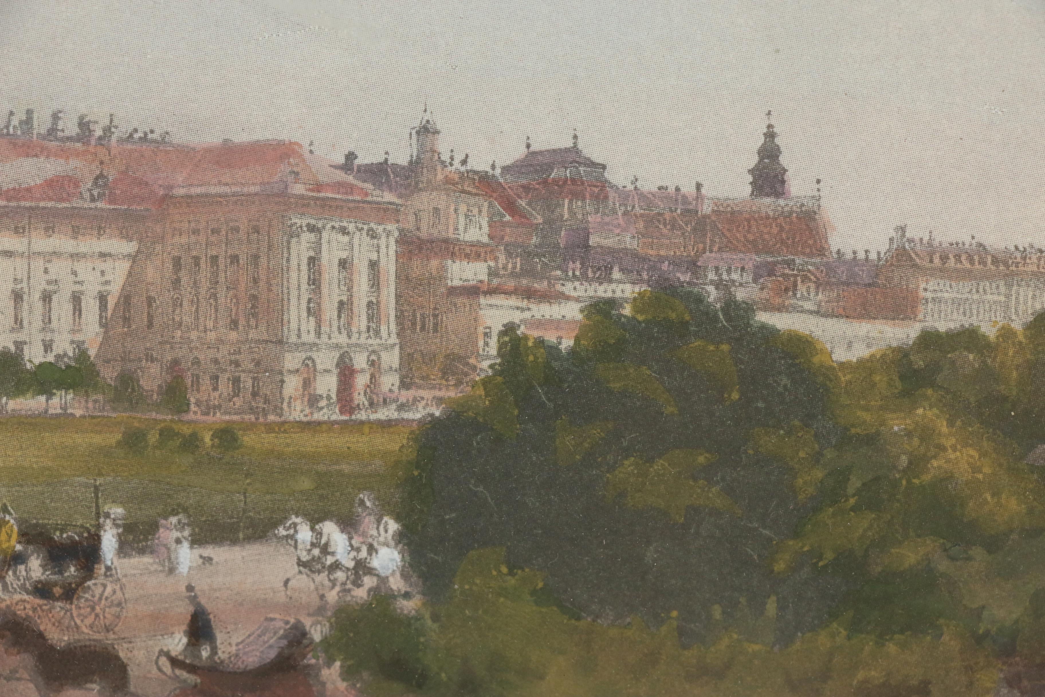 Hand-Colored Halftone Print after Rudolf von Alt of the Hofburg Palace
