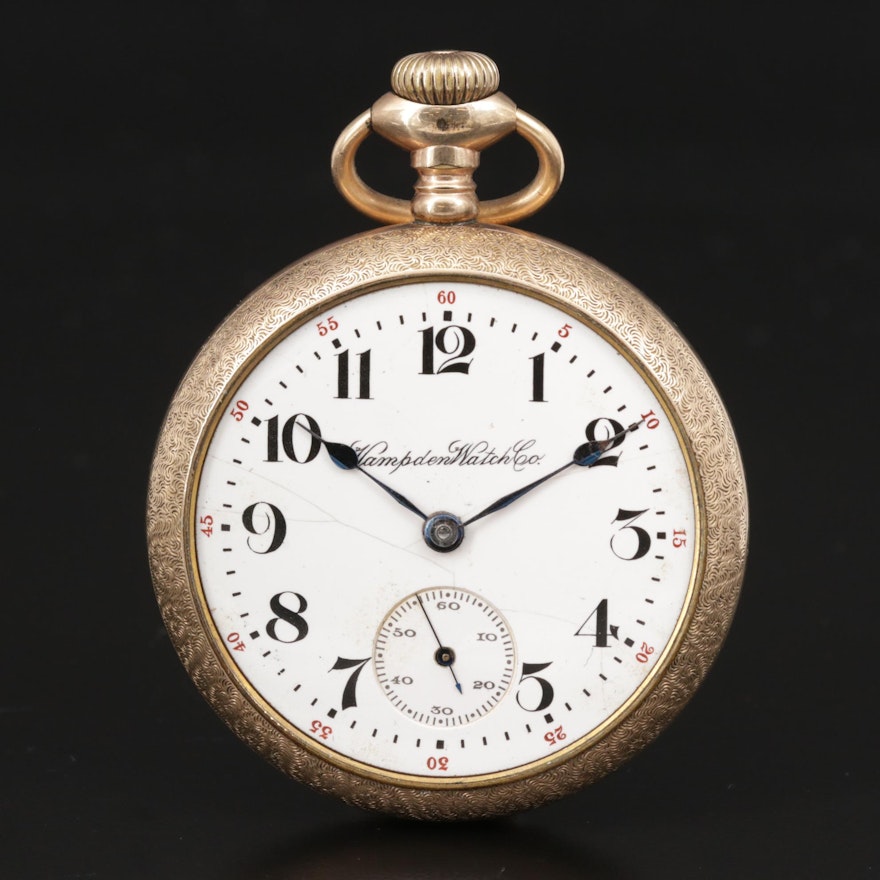 1911 Hampden Watch Co. Gold Filled Pocket Watch