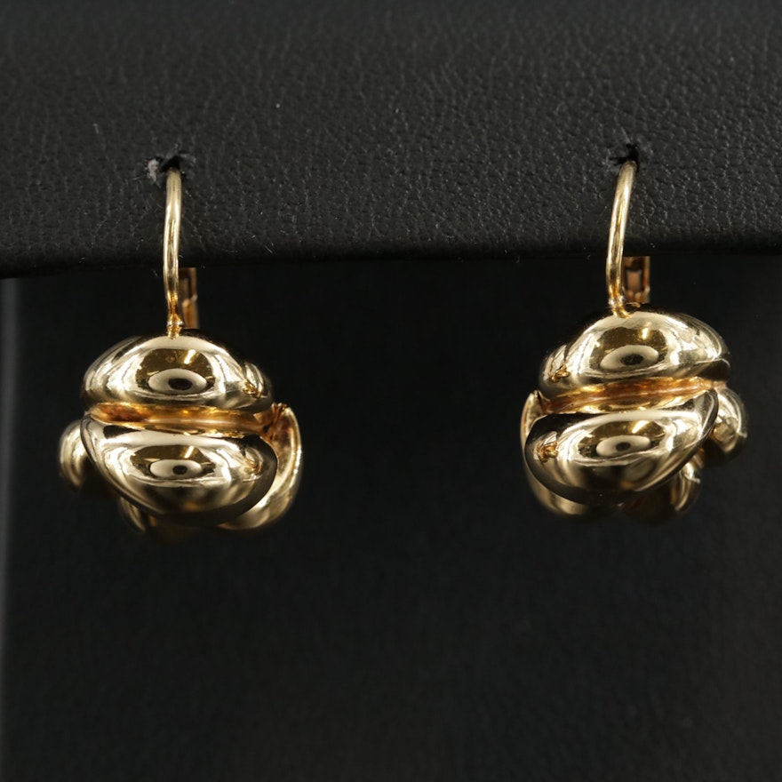18K Gold Knot Dangle Earrings