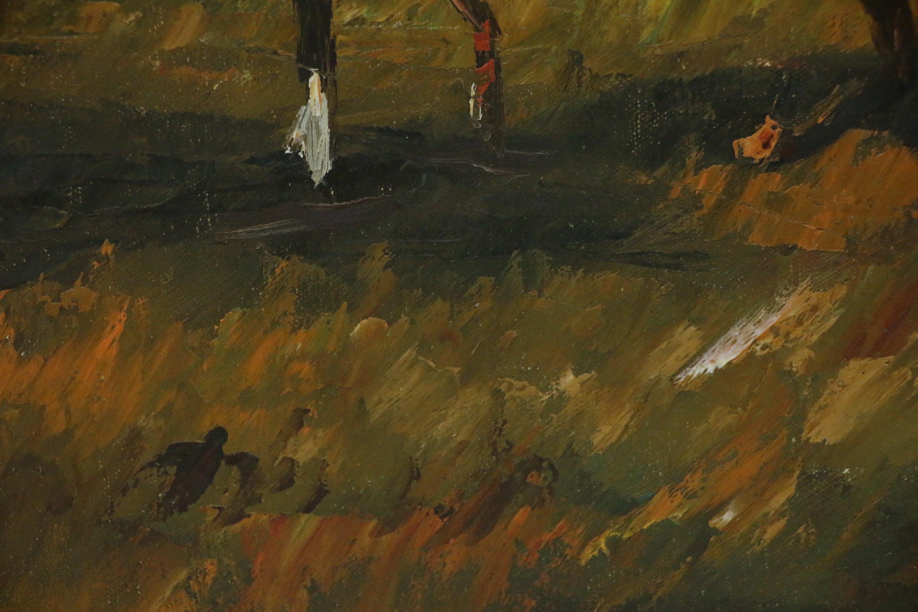 Pastoral Landscape Oil Painting of Horses