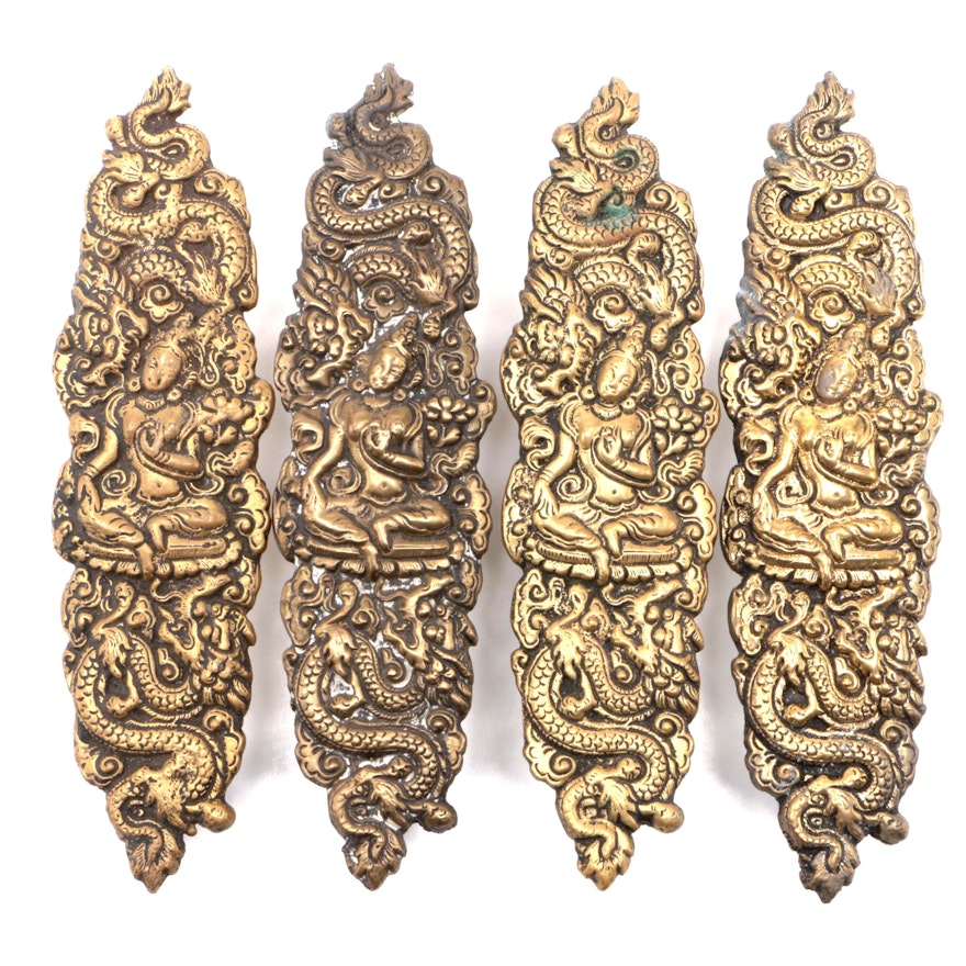 Set of Four Thai Cast Brass Door Handles