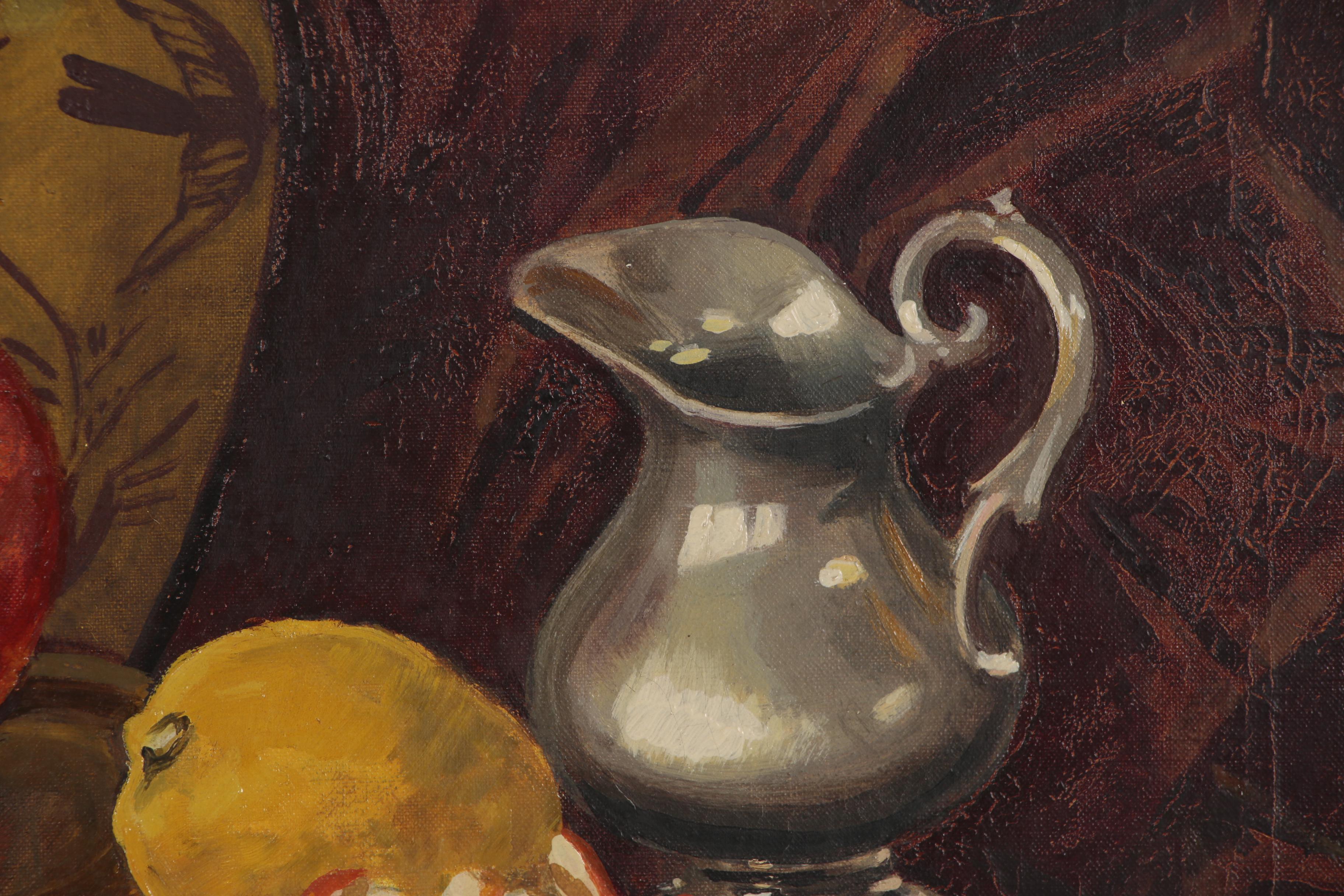 Glass Oil Painting of Still Life with Citrus