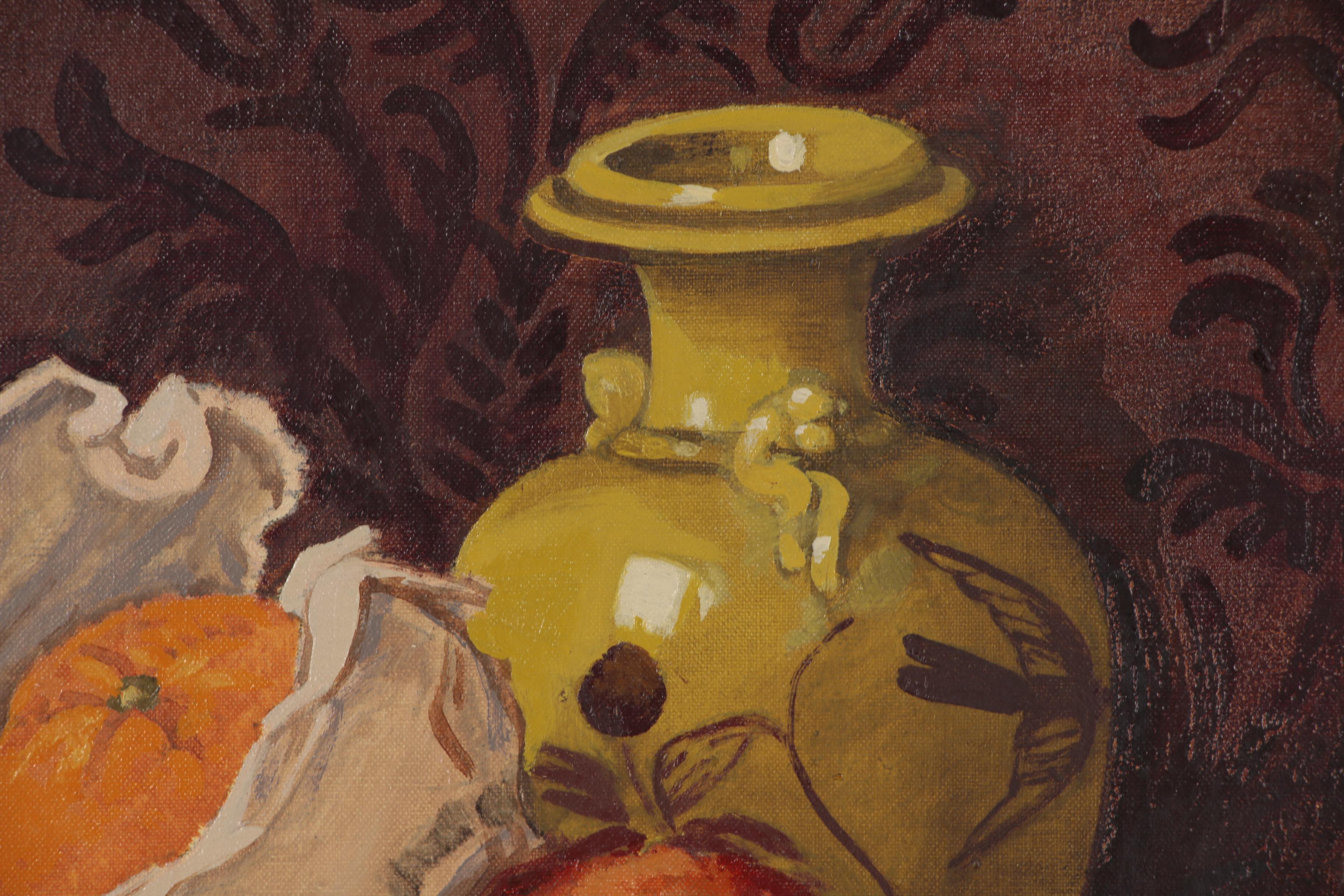 Glass Oil Painting of Still Life with Citrus